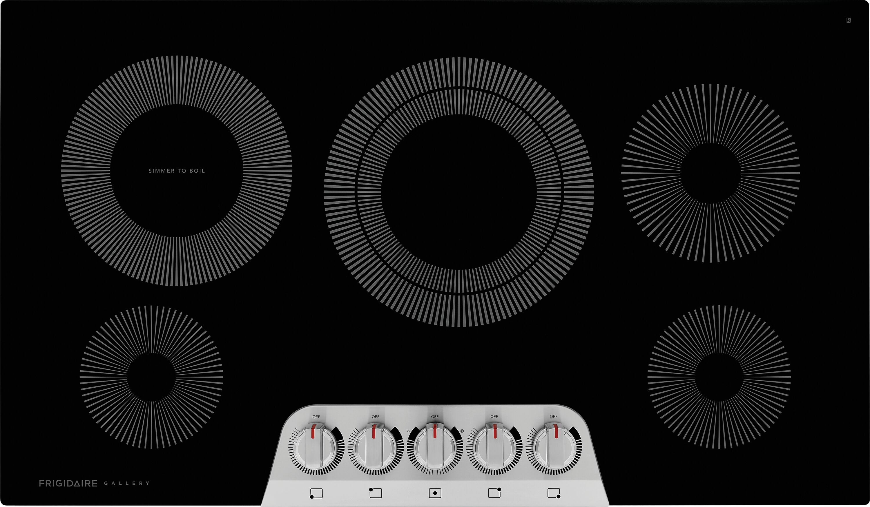 Frigidaire Gallery 36-in 5 burners Smooth Surface (Radiant) Stainless steel Electric Cooktop