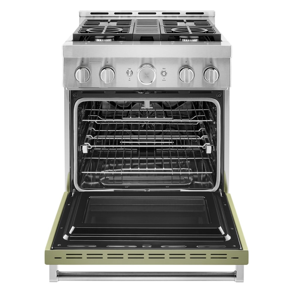 KitchenAid 30-in 4 burners 4.1-cu ft Convection Oven Freestanding Natural Gas Range ( Avocado Cream )