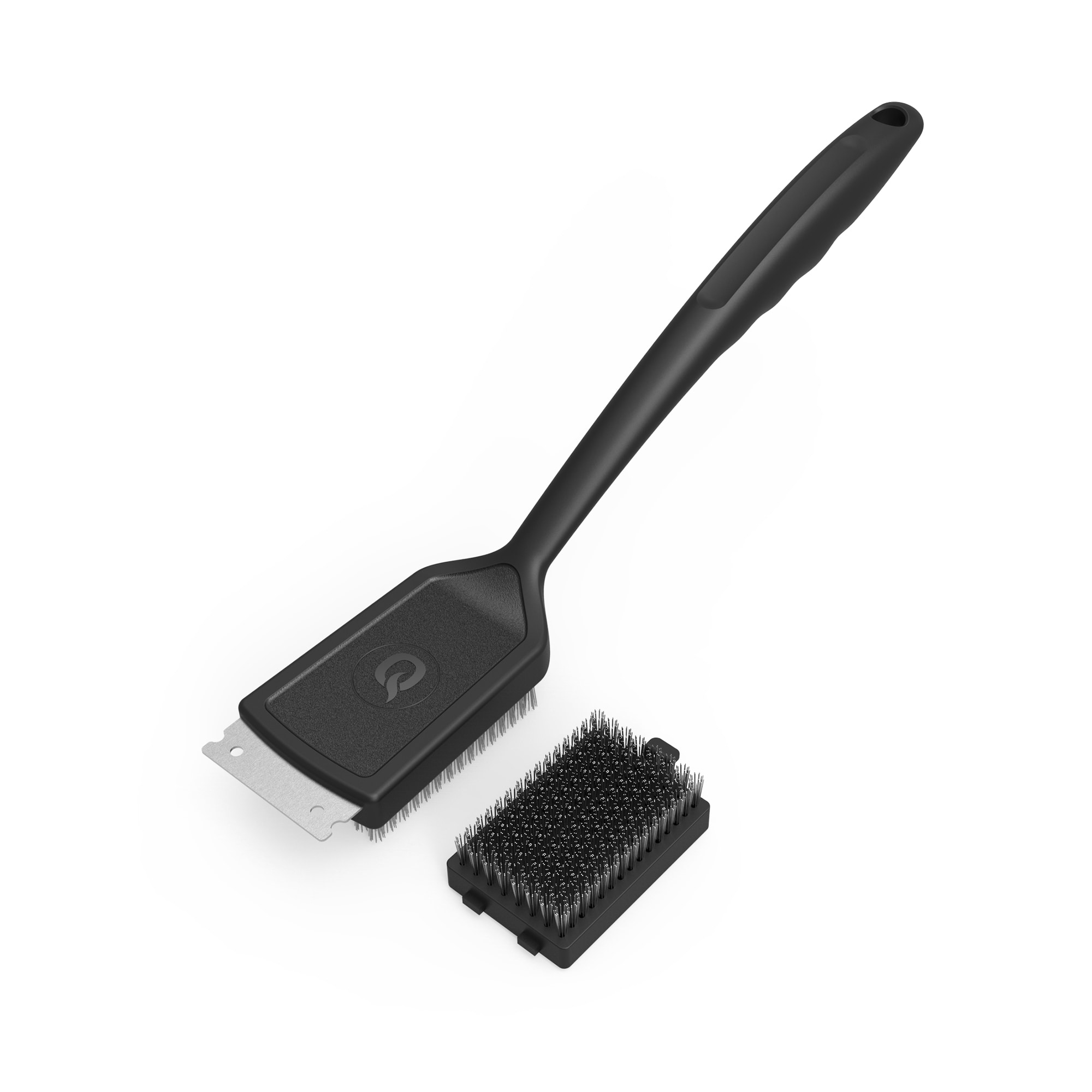 Master Forge Grill brush with 16.5-in Plastic Handle with Scraper Blade