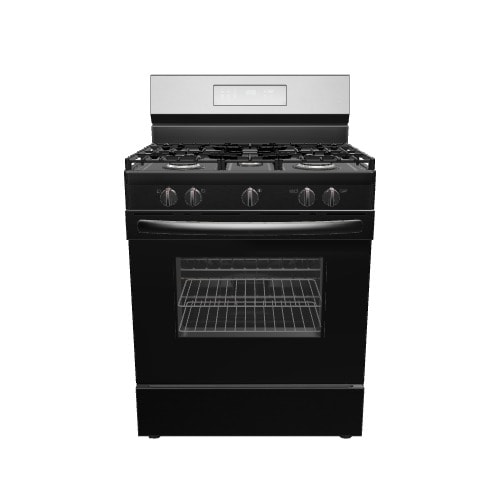 Frigidaire 30-in 5 burners 5.1-cu ft Air Fry Convection Oven Freestanding Natural Gas Range ( Black Stainless Steel )