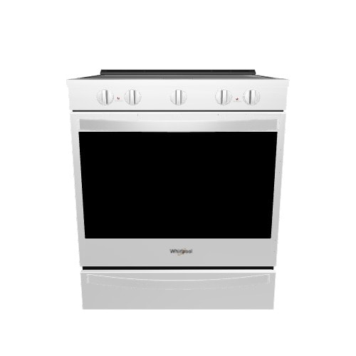 Whirlpool 30-in Glass Top 5 burners 6.4-cu ft Air Fry Convection Oven Slide-In Electric Range Fingerprint Resistant Stainless Steel )