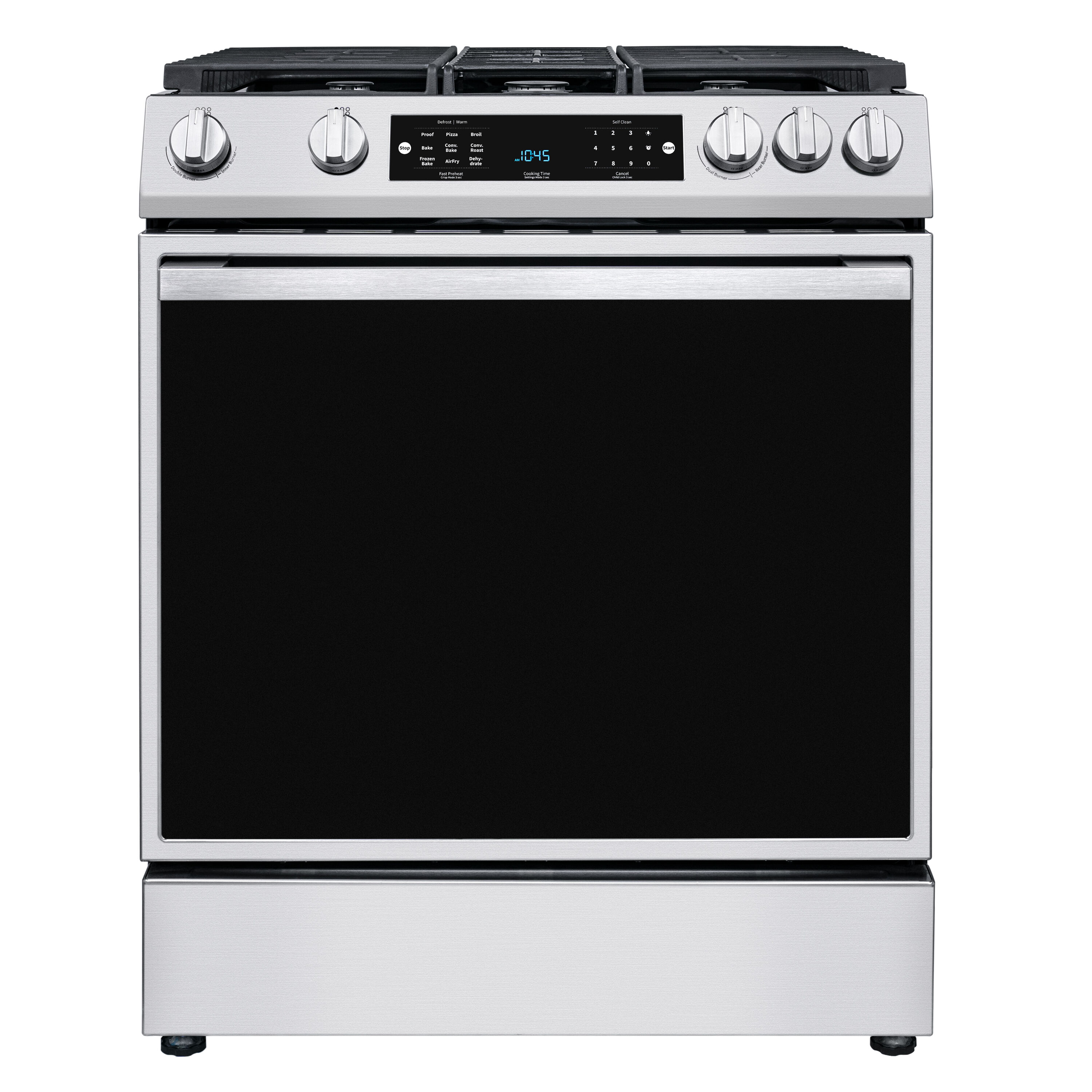 Hisense 30-in 6 burners 5.8-cu ft Air Fry Convection Oven Slide-In Natural Gas Range ( Stainless Steel )