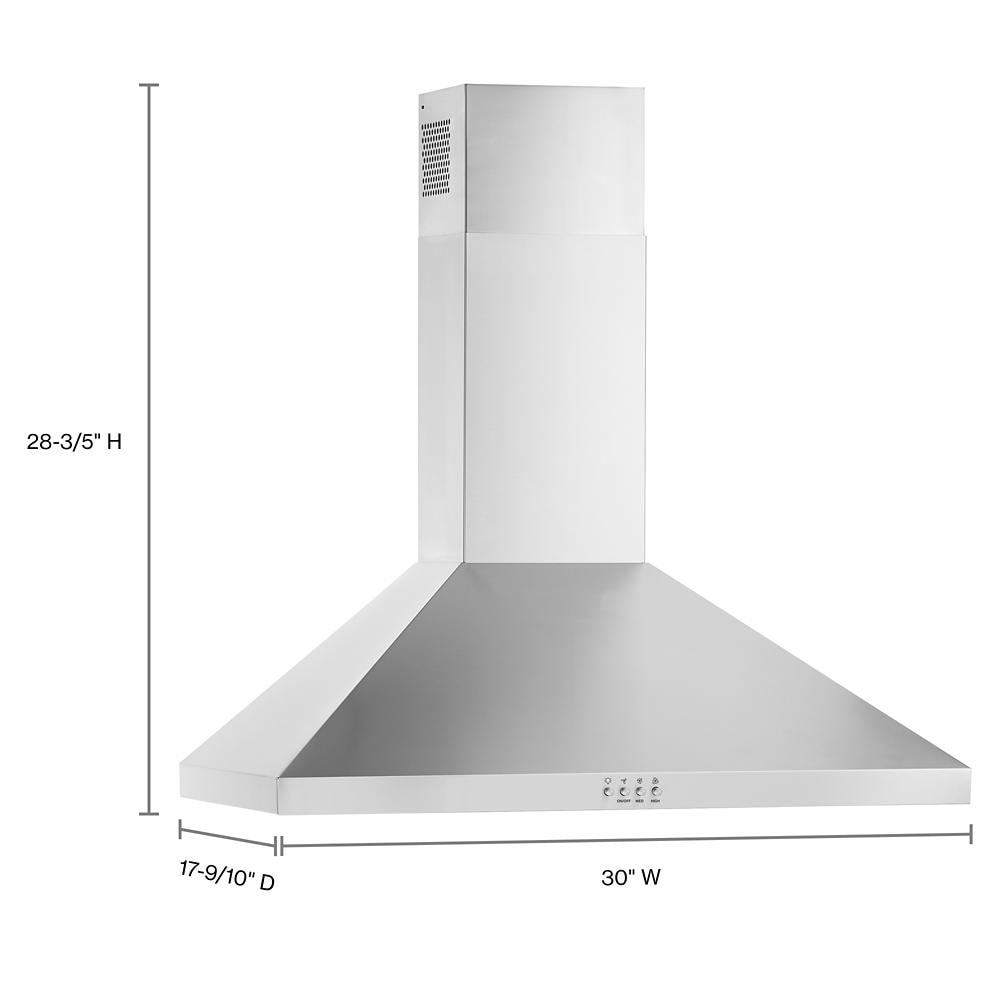 Whirlpool 30 in Wall Mount Range Hood Stainless Steel