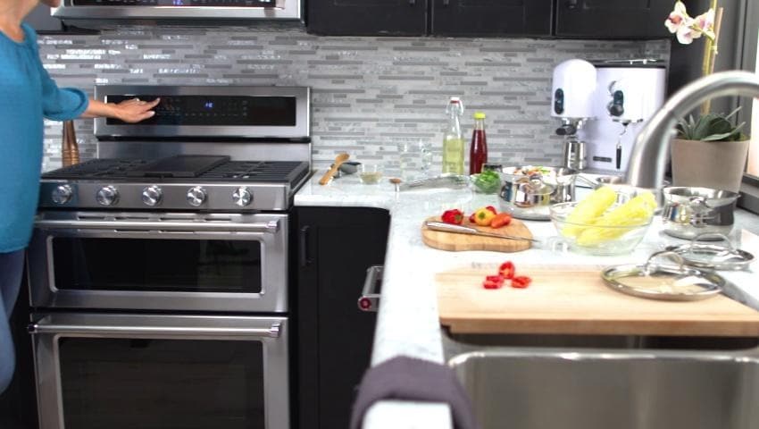 KitchenAid 5 Burners 4 2 cu ft 2 5 cu ft Self Cleaning Double Oven Convection Dual Fuel Range Stainless Steel Common 30 in Actual 29 938 in