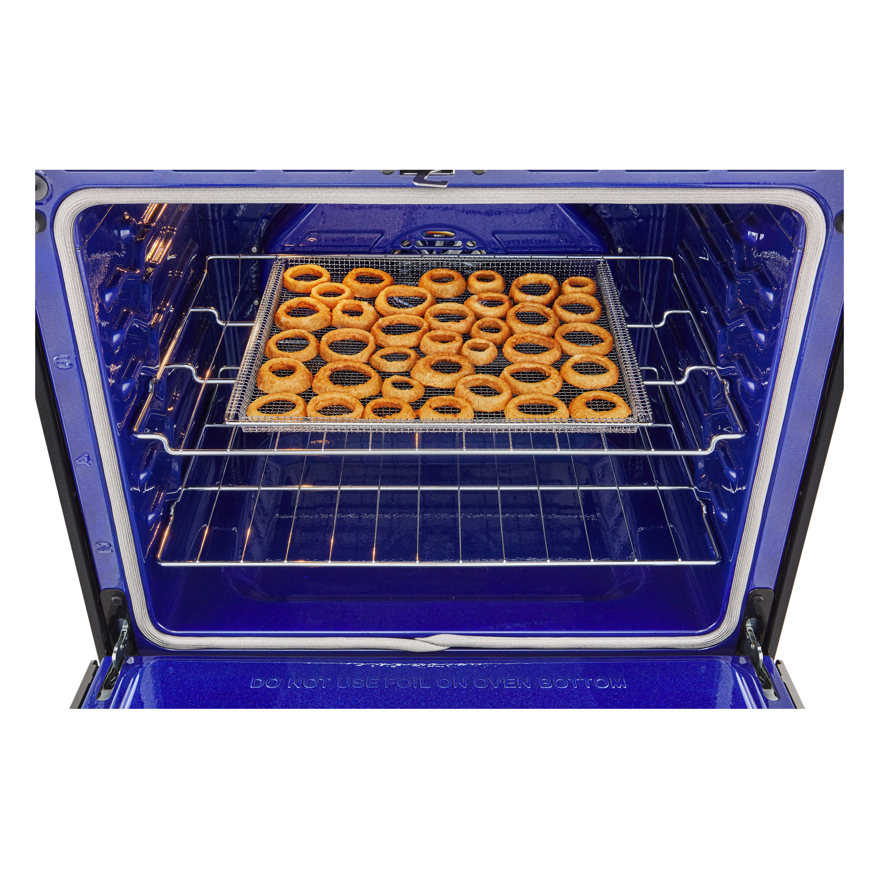 LG InstaView with Air Fry 30-in 5 burners 6.3-cu ft Air Fry Convection Oven Slide-In Natural Gas Range ( PrintProof Black Stainless Steel )