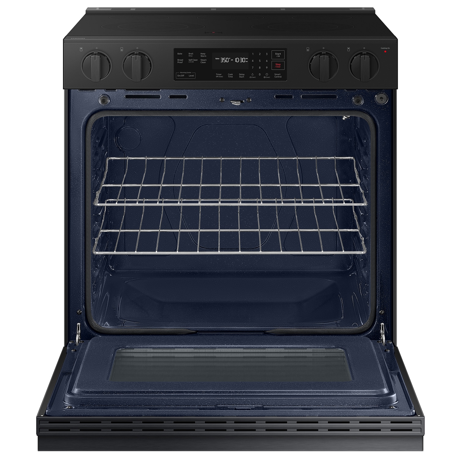 Samsung Bespoke 30-in Glass Top 5 burners 6.3-cu ft Slide-In Electric Range ( Matte Black Steel )