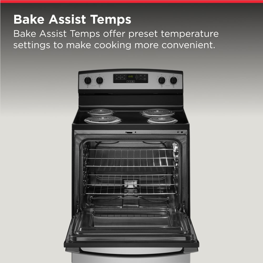 Amana 30-in 4 burners 4.8-cu ft Freestanding Electric Range ( Stainless Steel )