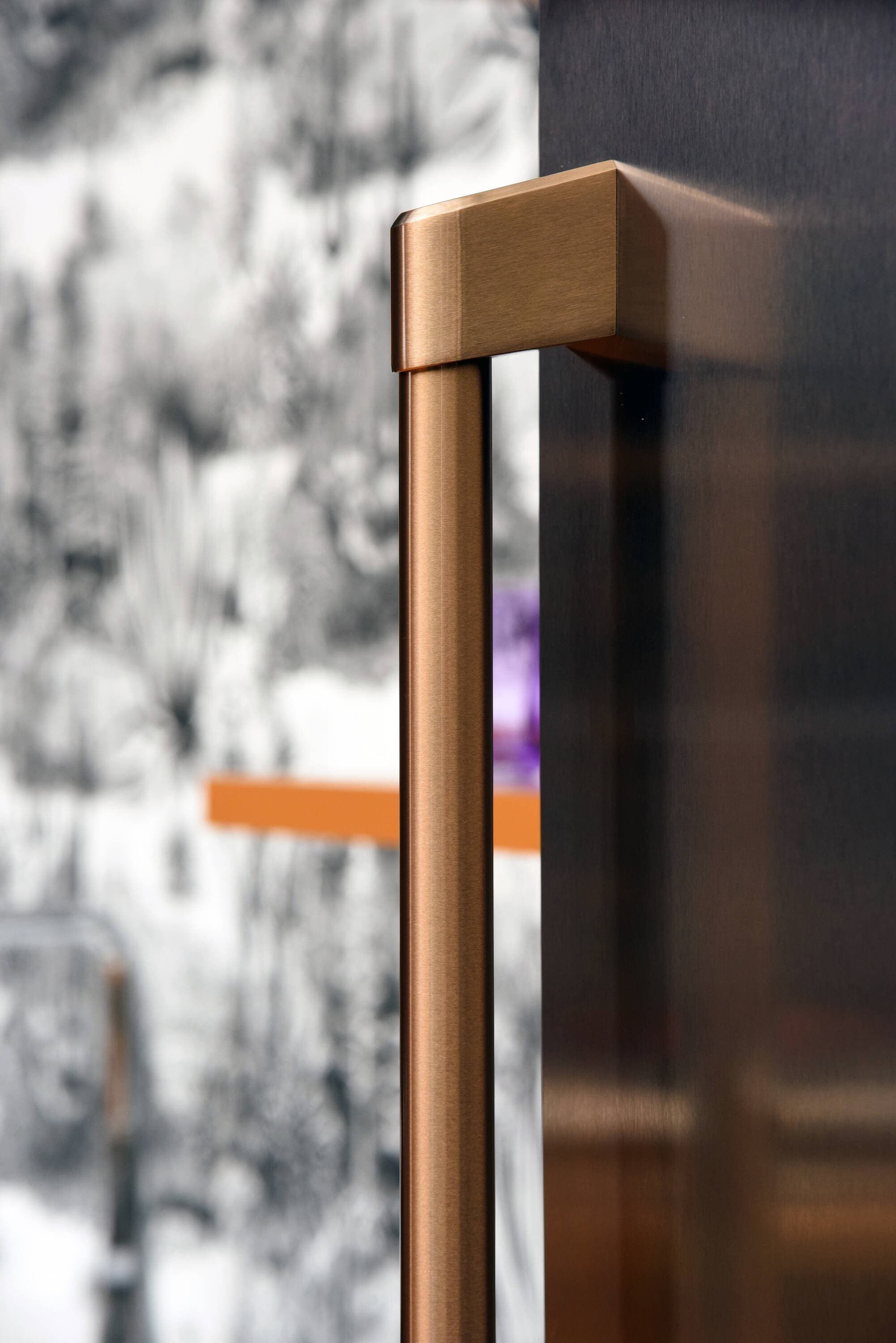 Cafe Built In Bottom Mount Refrigerator 2 Piece Handle Kit Brushed Bronze