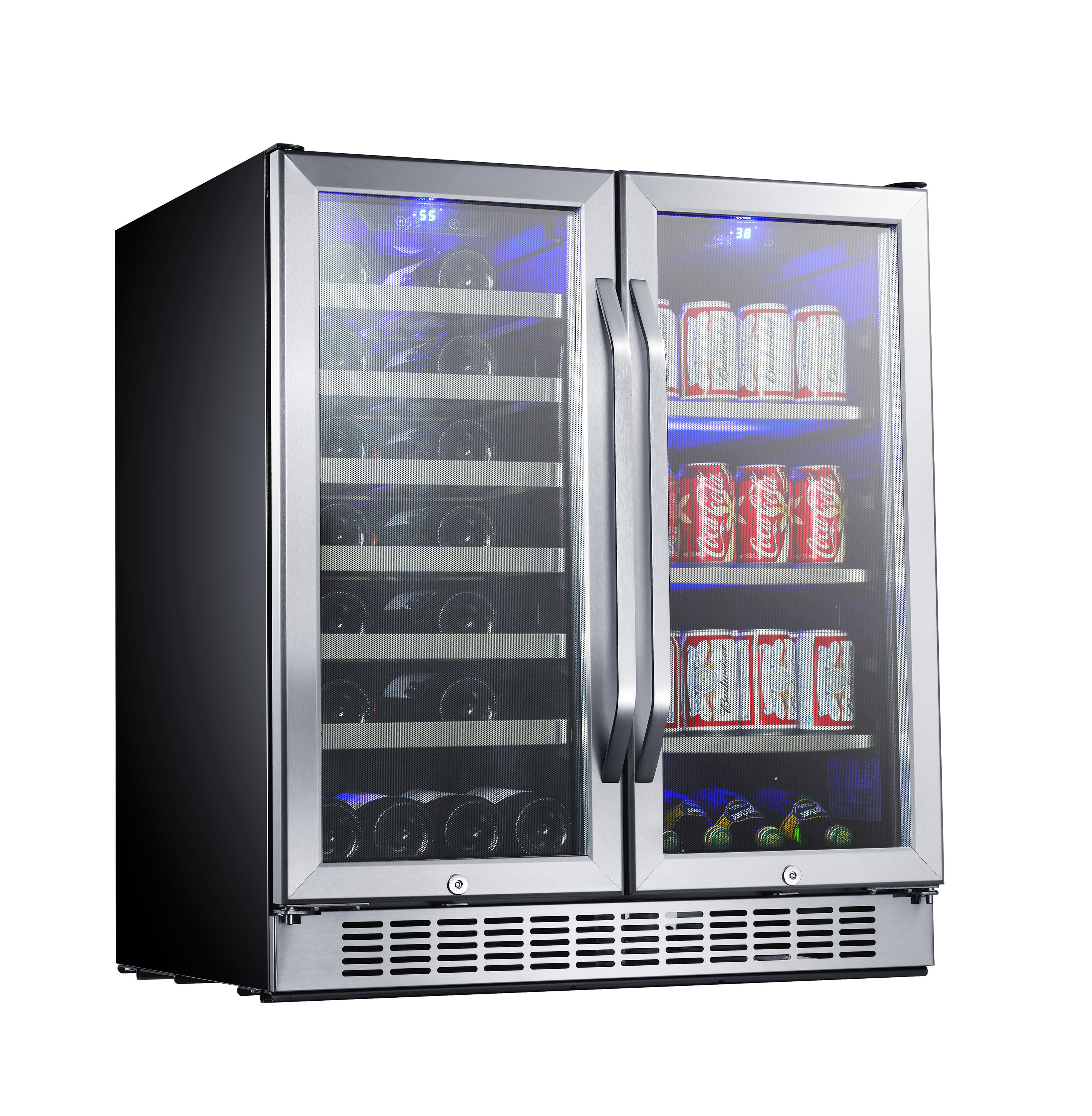 EdgeStar 29.5-in W 114 -Can Capacity Stainless Steel Built-in/Freestanding Indoor Beverage Refrigerator with Glass Door