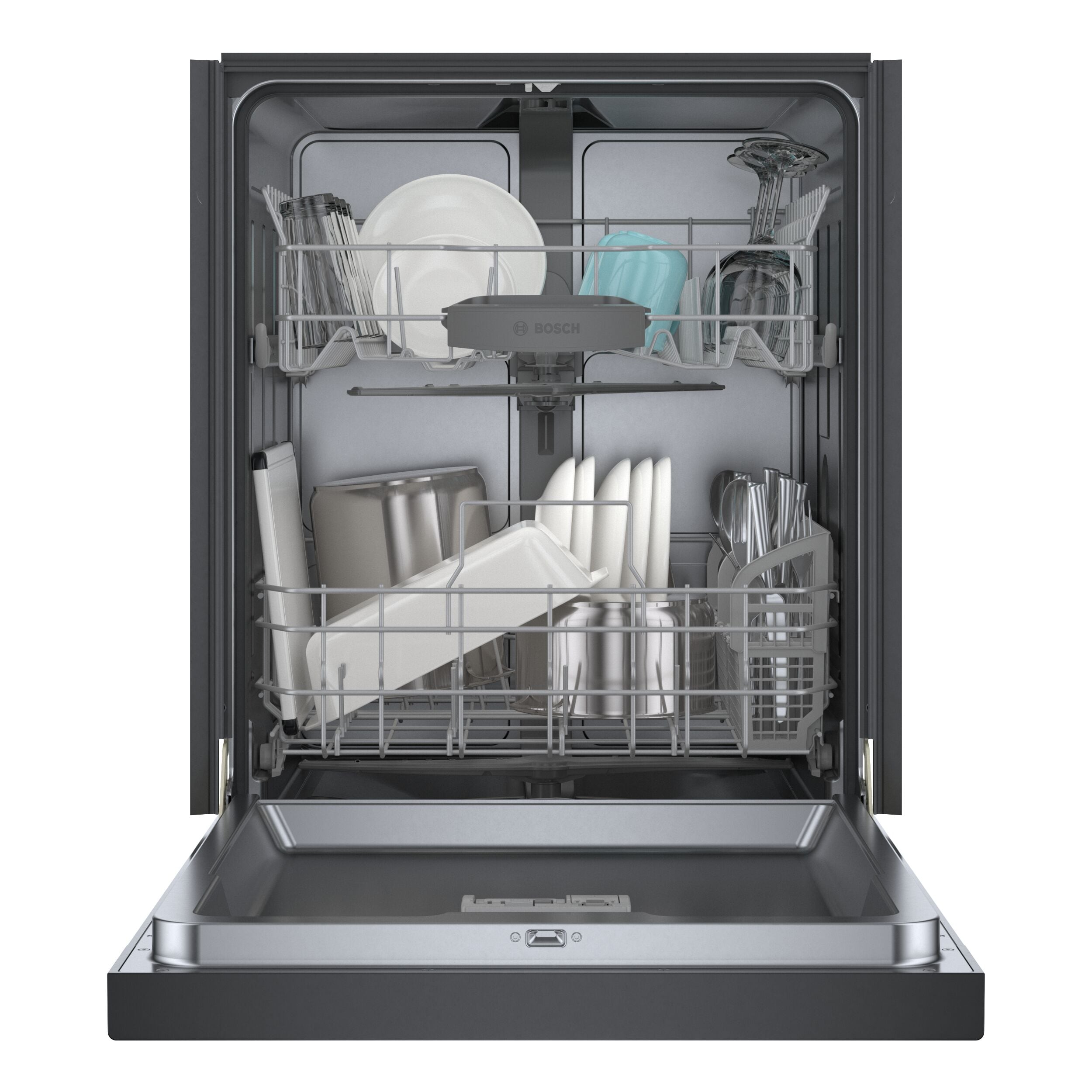 Bosch Front Control 24 in Smart Built In Dishwasher Black 48 dBA