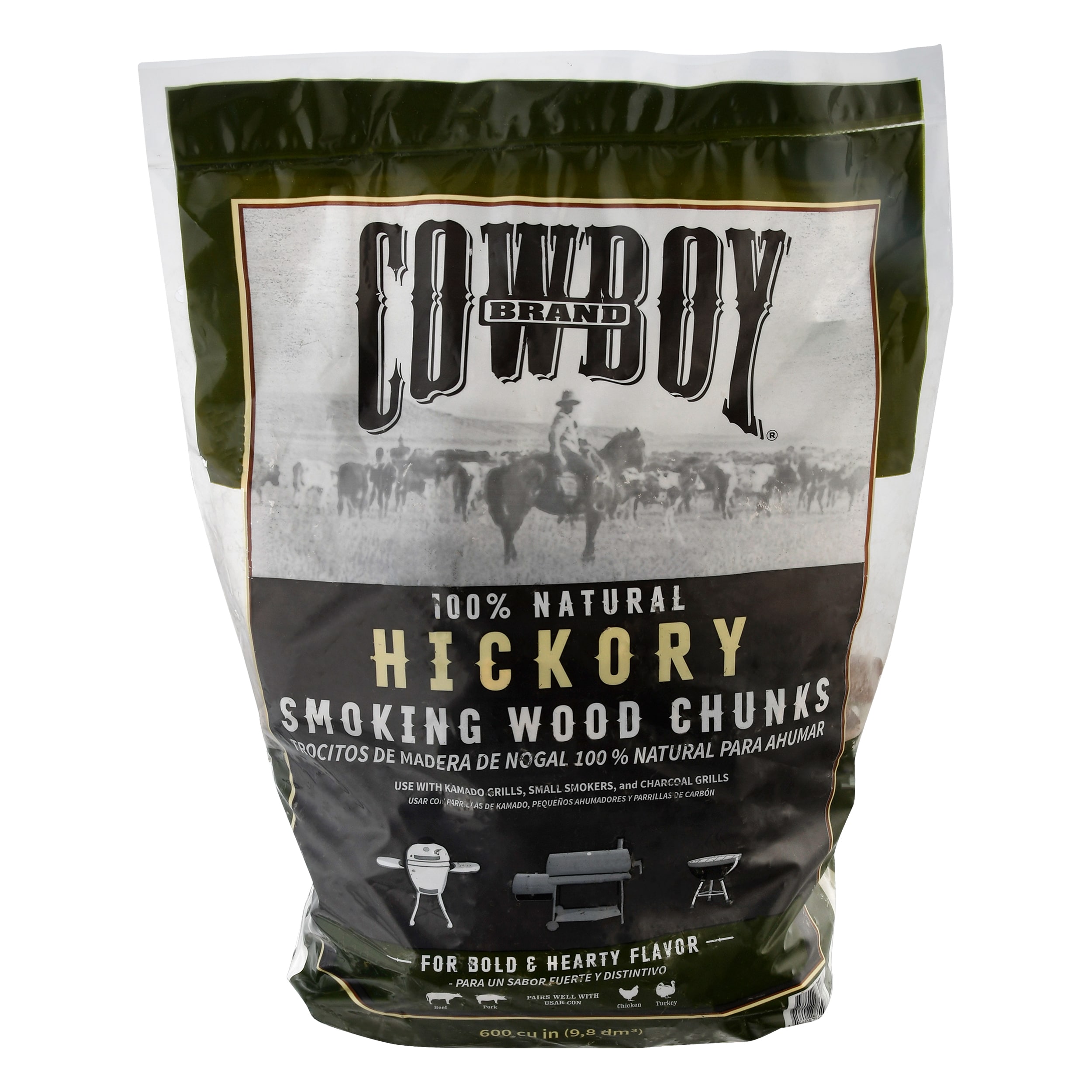 Cowboy Charcoal Hickory 600 Cubic inch(es) Wood chunks