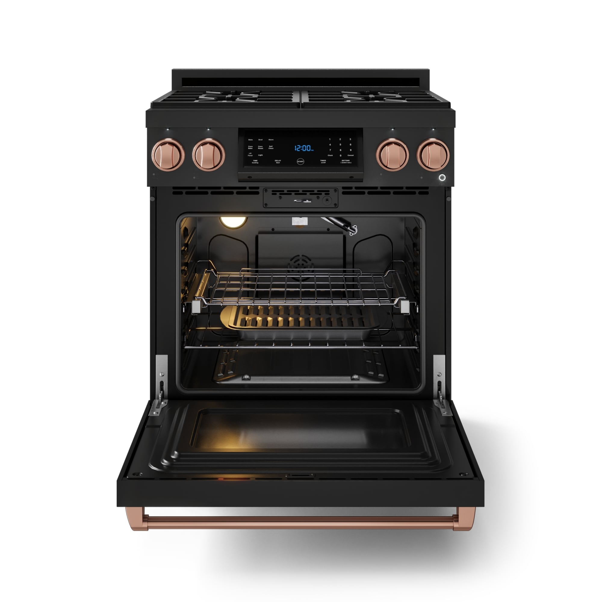 Thor Kitchen Gordon Ramsay Series 30-in 4 burners 4.55-cu ft Convection Oven Freestanding Liquid Propane Gas Range ( Matte Black with Rose Gold Accents )