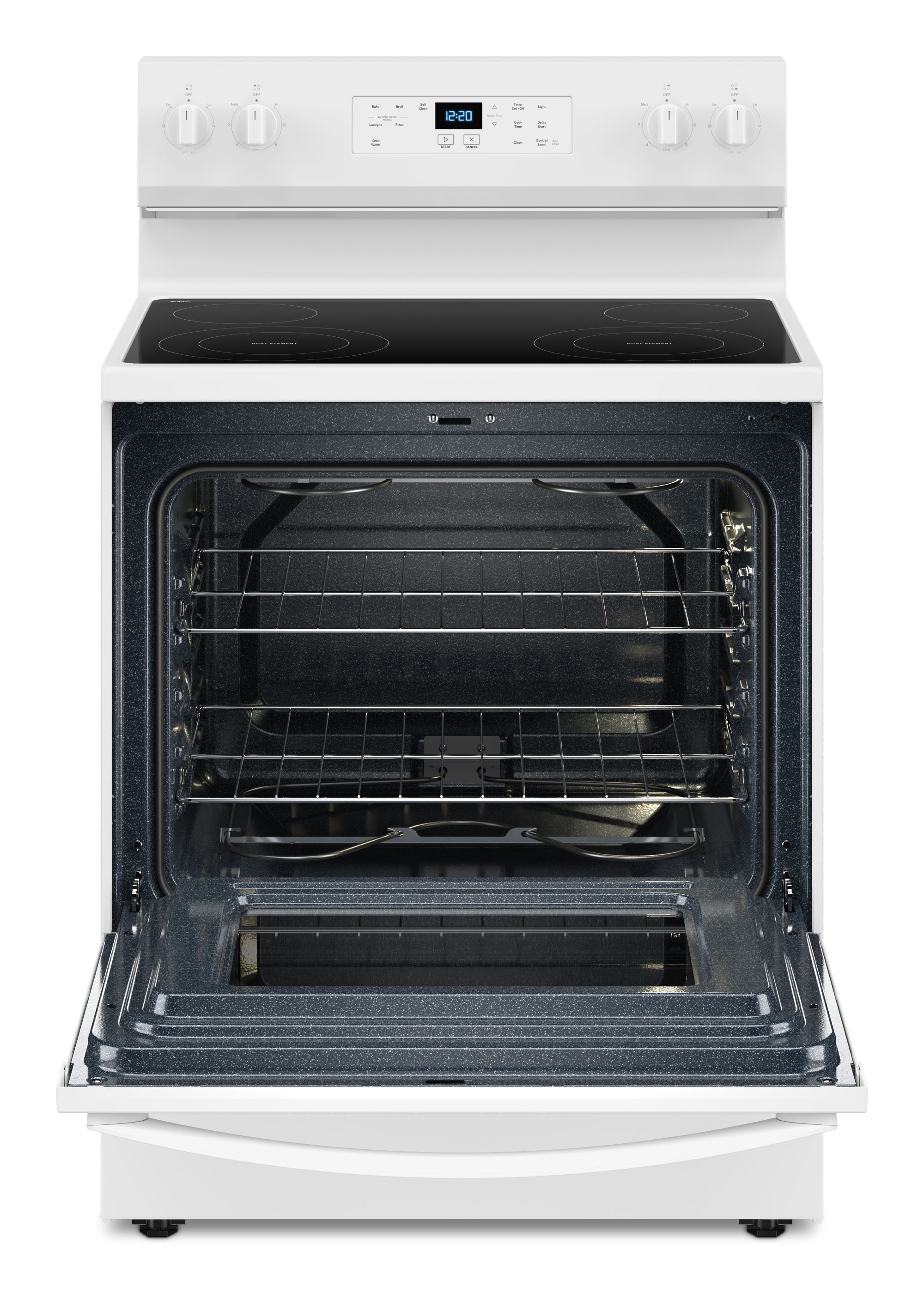 Whirlpool 30-in Glass Top 4 burners 5.3-cu ft Freestanding Electric Range ( White )