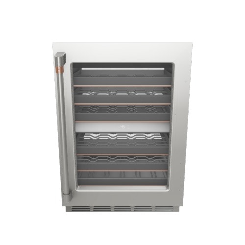 Cafe 23.75-in W 46 -Bottles Stainless Steel with Brushed Stainless Handles Dual Zone Cooling Built-in/Freestanding Indoor Wine Cooler