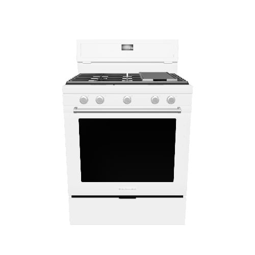KitchenAid 30-in 5 burners 5.8-cu ft Convection Oven Freestanding Natural Gas Range ( White )