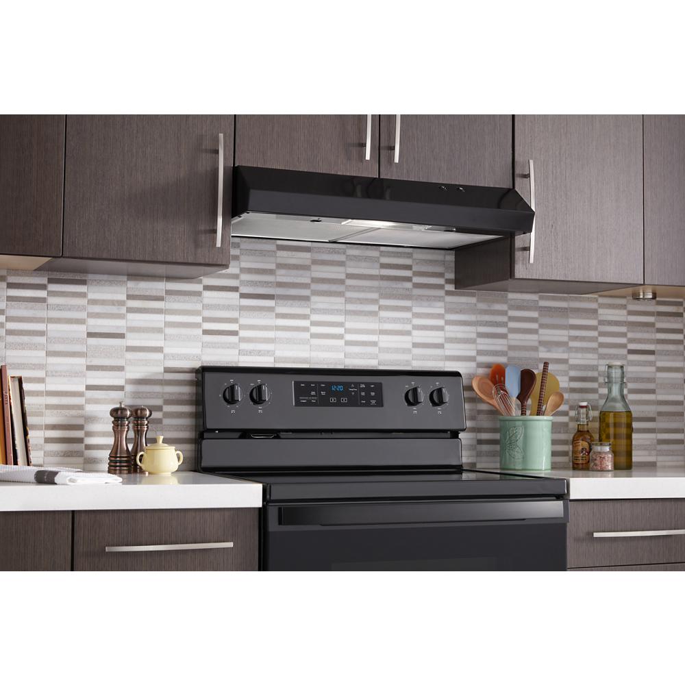 Whirlpool 30 in Ducted Black Undercabinet Range Hood Common 30 in Actual 29 9 in
