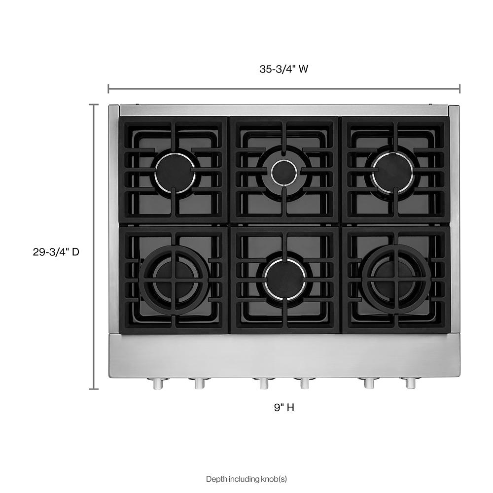 KitchenAid 36-in 6 burners Stainless steel Gas Cooktop