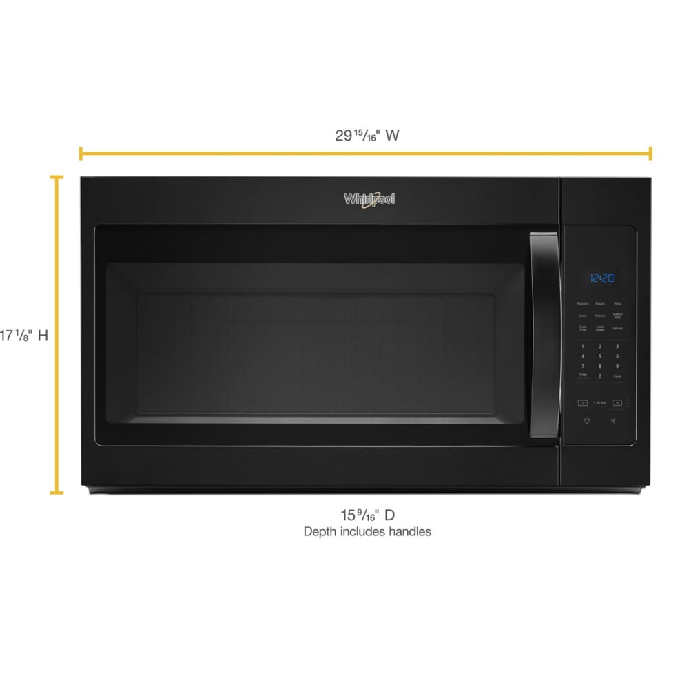 Whirlpool 1 7 cu ft Over the Range Microwave Black