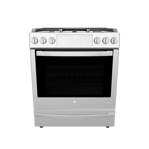 GE Profile 30-in 5 burners 5.6-cu ft Air Fry Convection Oven Slide-In Natural Gas Range ( Fingerprint-resistant Stainless Steel )