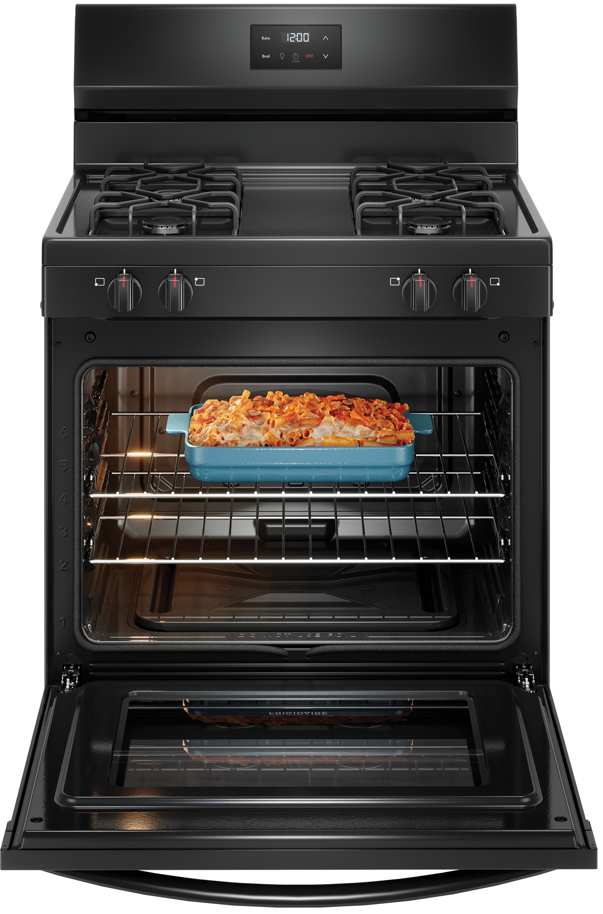Frigidaire 30-in 4 burners 5.1-cu ft Freestanding Natural Gas Range ( Black )