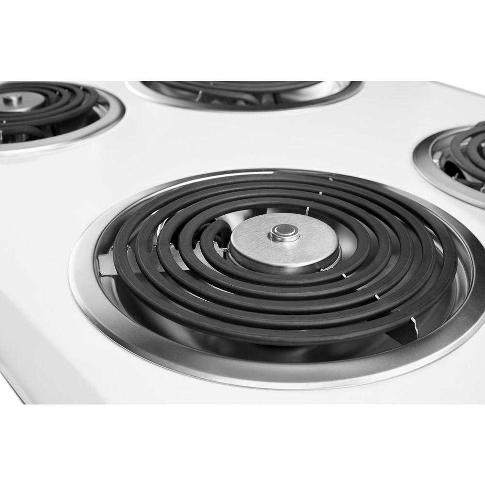 Whirlpool 30-in 4 burners Coil White Electric Cooktop