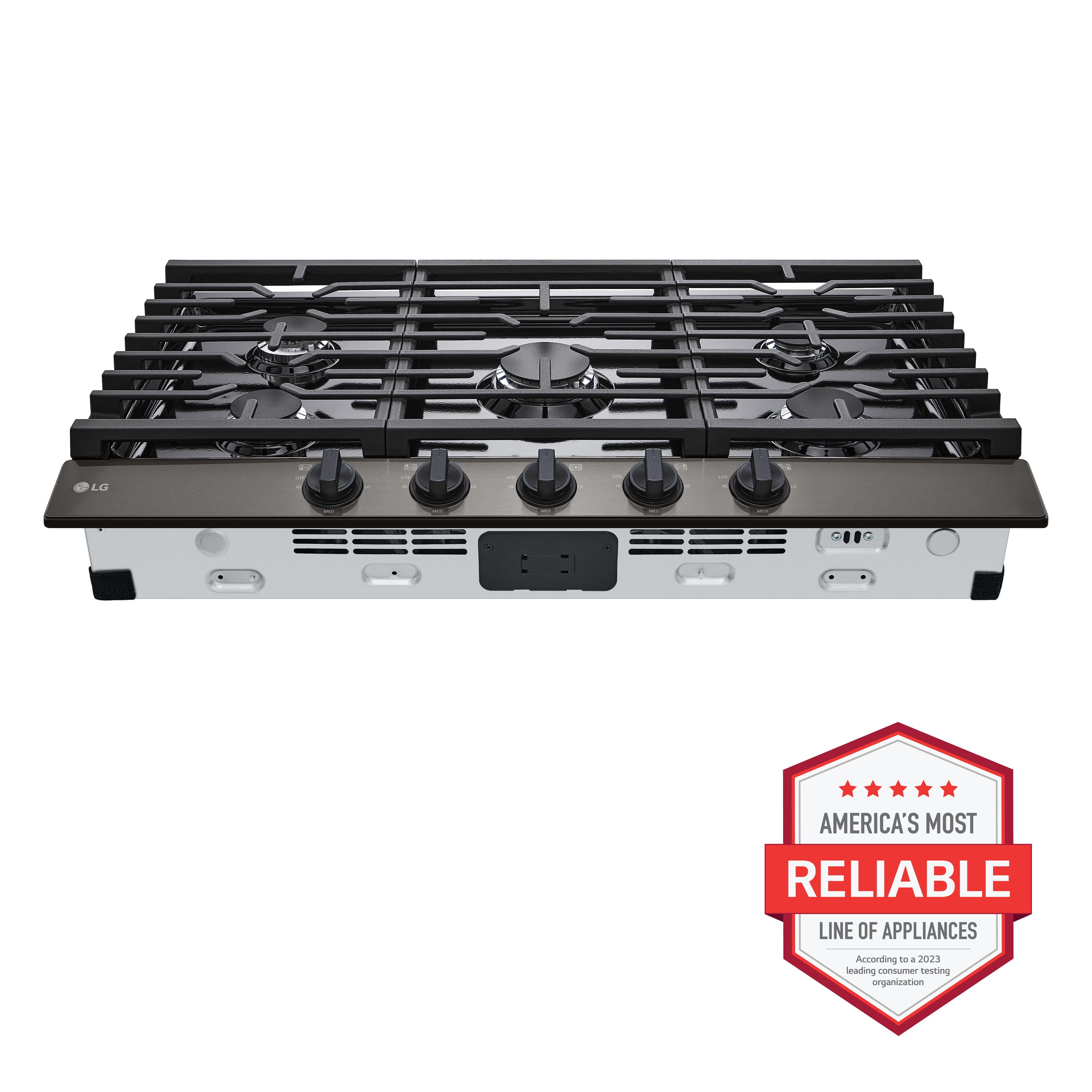 LG 36-in 5 burners Black Stainless steel Gas Cooktop
