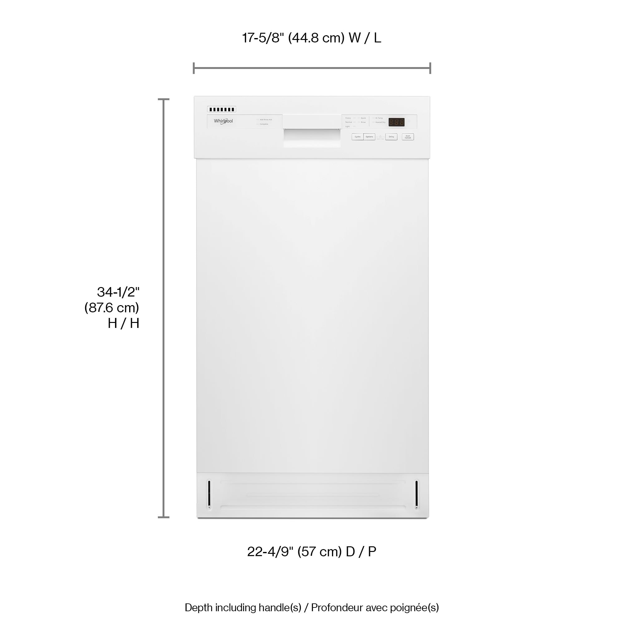 Whirlpool Front Control 18 in Built In Dishwasher White ENERGY STAR 50 dBA