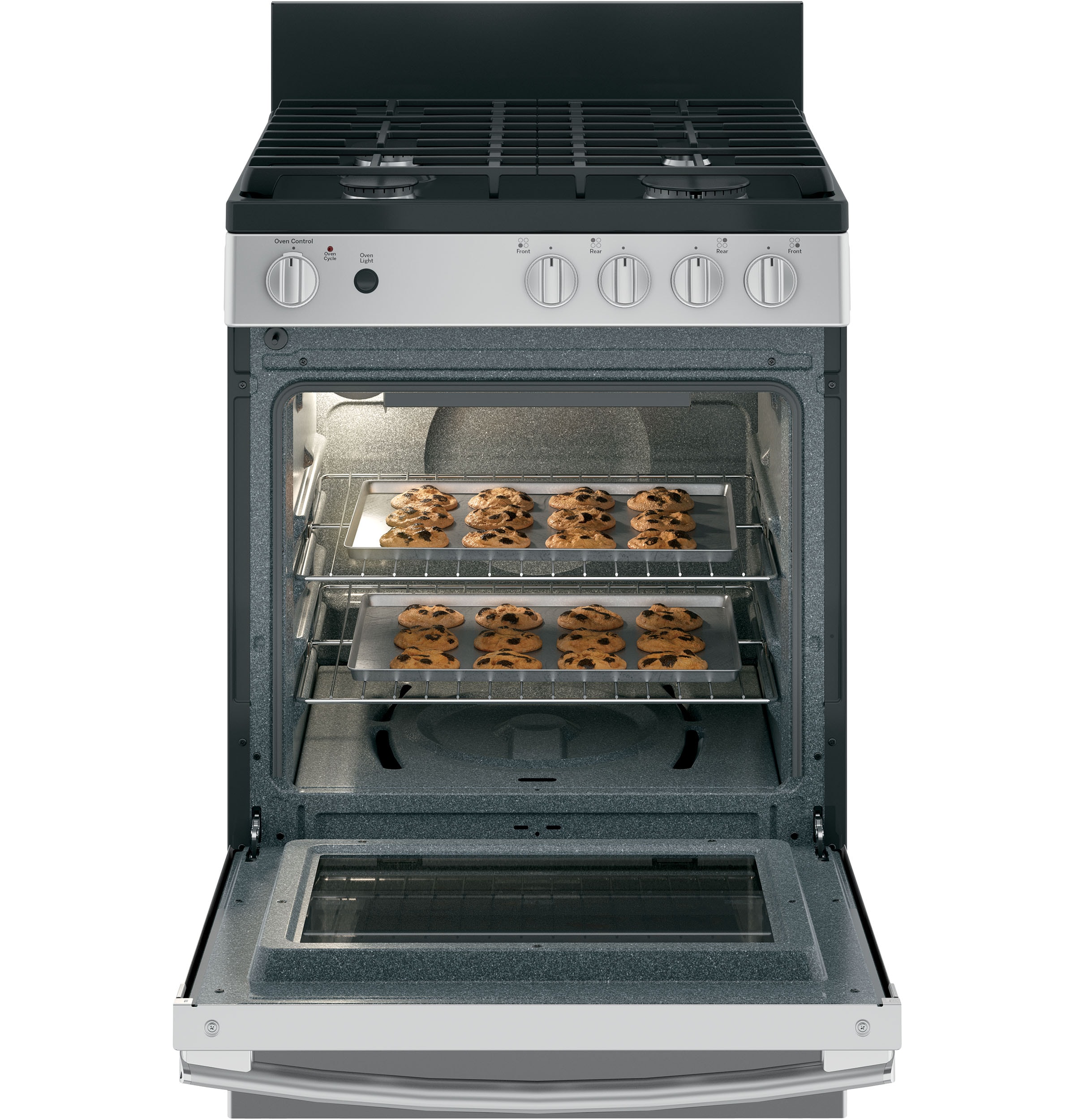 GE 24-in 4 burners 2.9-cu ft Freestanding Natural Gas Range ( Stainless Steel )