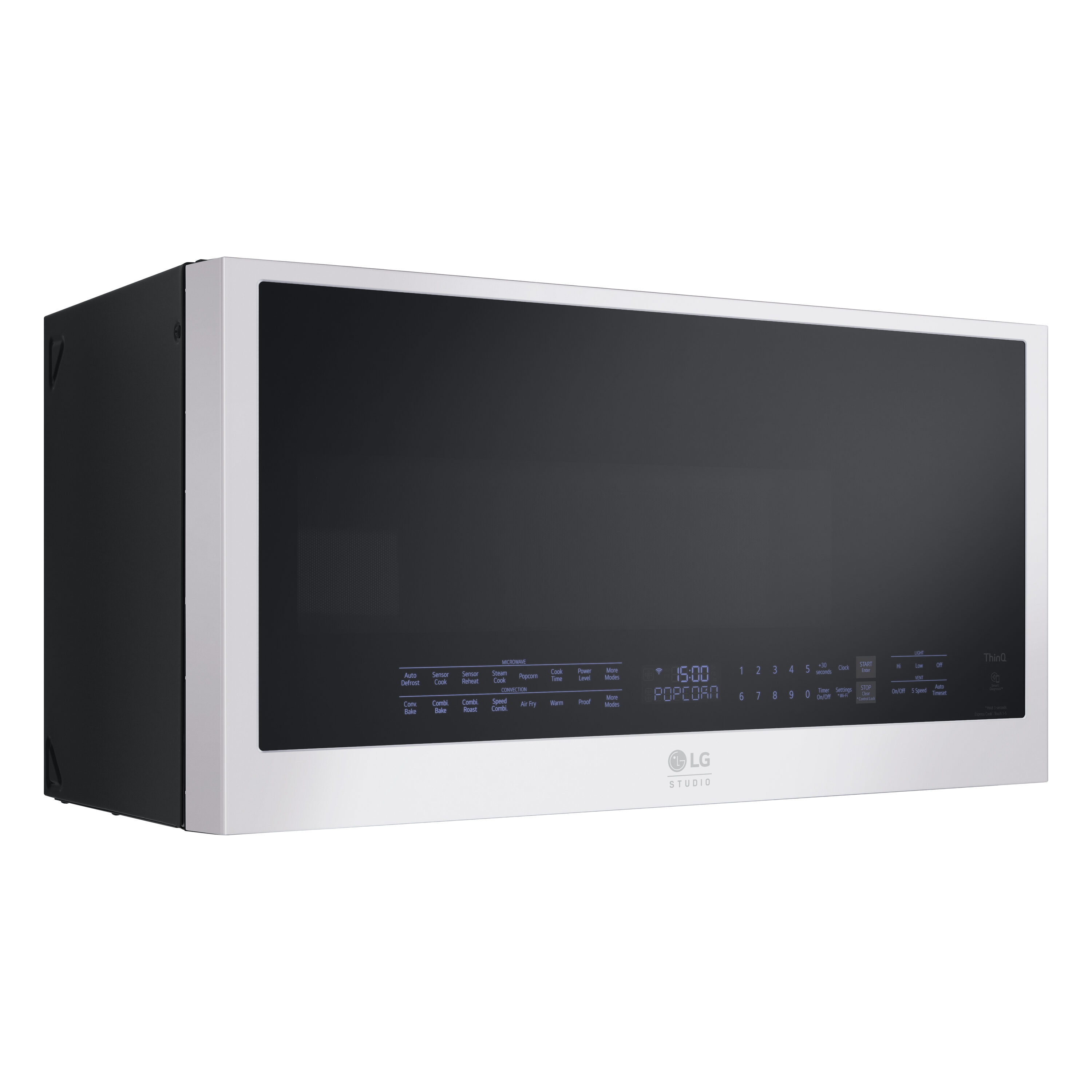 LG STUDIO 1 7 cu ft 1550 Watt Air Fry 29 88 in Over the Range Convection Microwave with Sensor Cooking Essence White