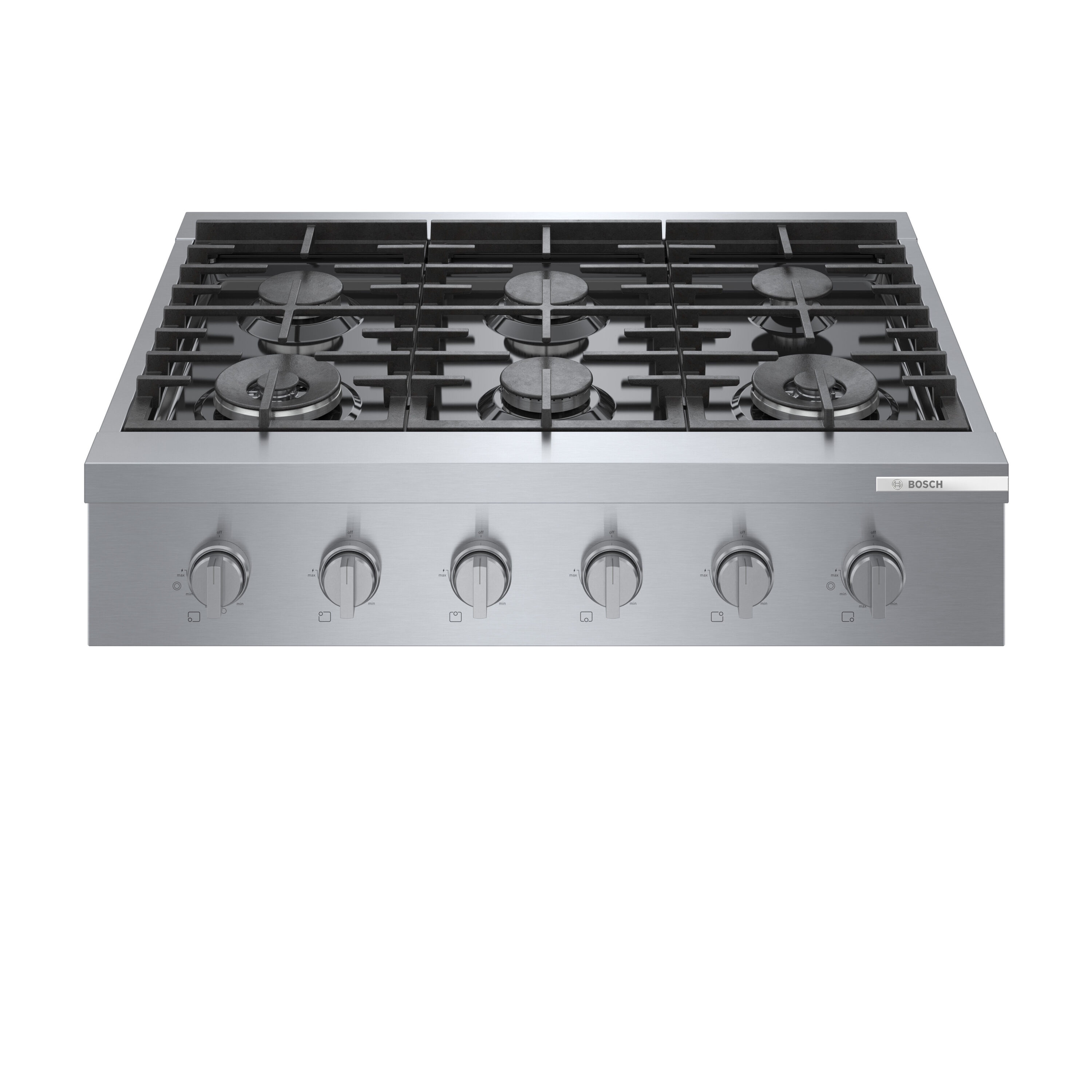 Bosch 800 Series Industrial Style 36-in 6 burners Stainless steel Gas Cooktop
