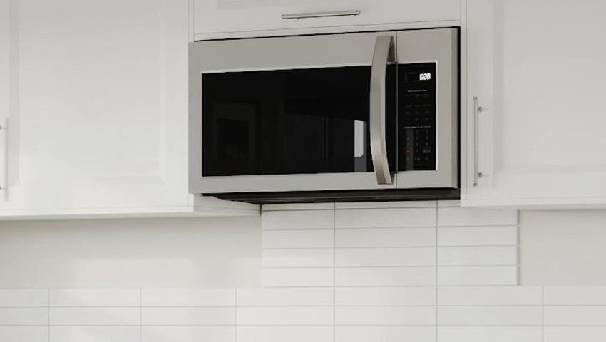 Midea 1 9 cu ft 1000 Watt Over the Range Microwave with Sensor Cooking Stainless Steel