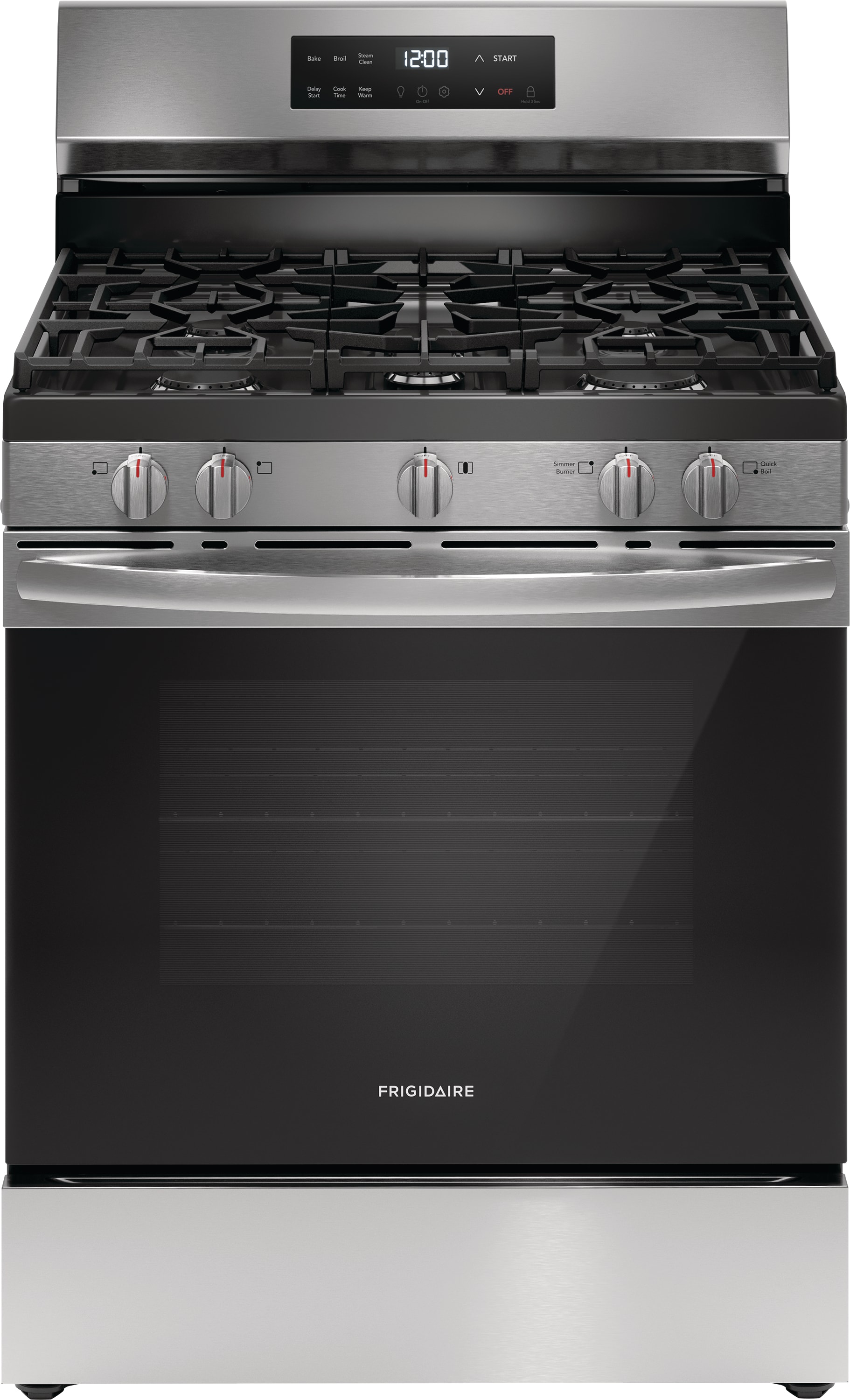 Frigidaire 30-in 5 burners 5.1-cu ft Freestanding Natural Gas Range ( Fingerprint Resistant Stainless Steel )