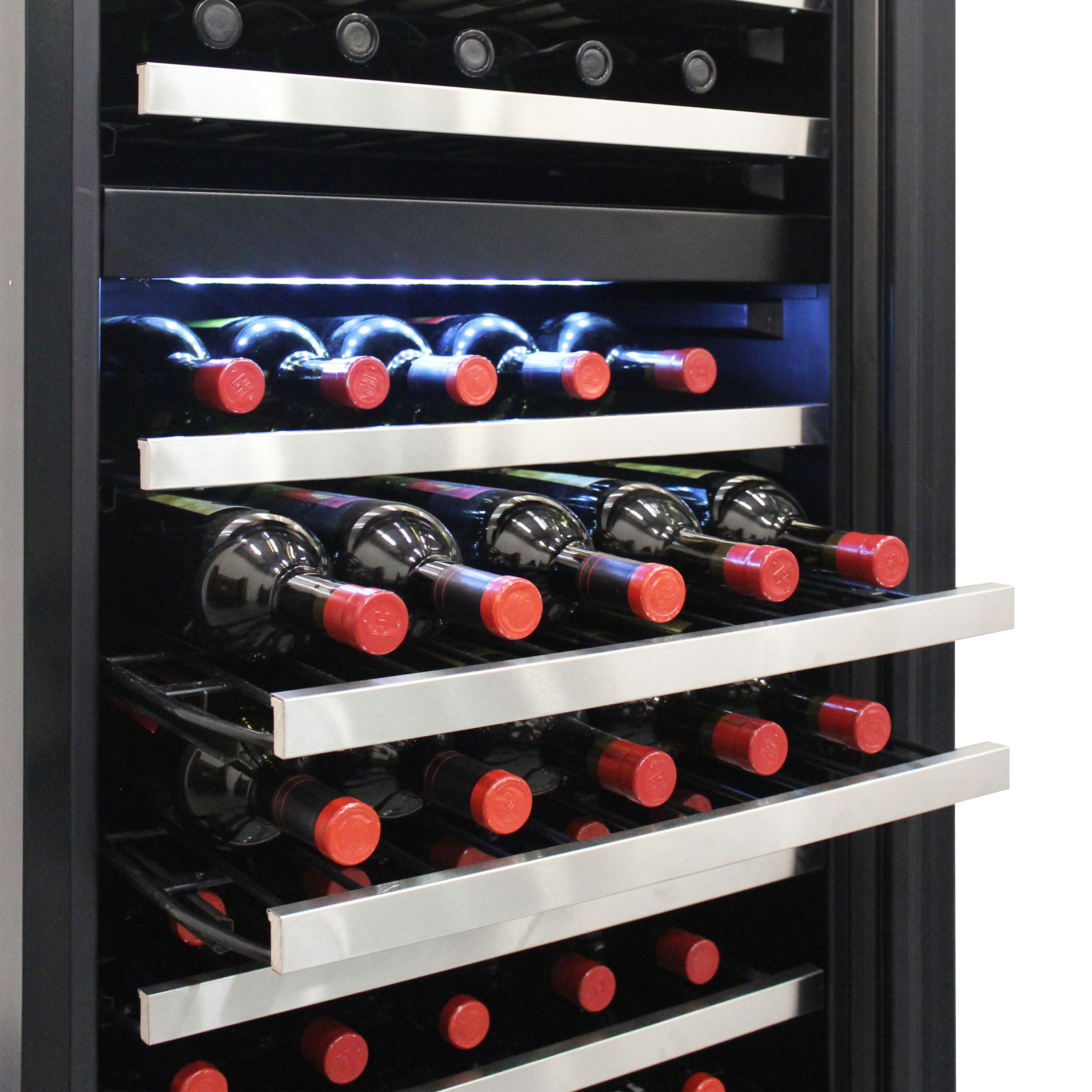 Vinotemp 23.5-in W 155 -Bottles Black Dual Zone Cooling Built-in/Freestanding Indoor Wine Cooler