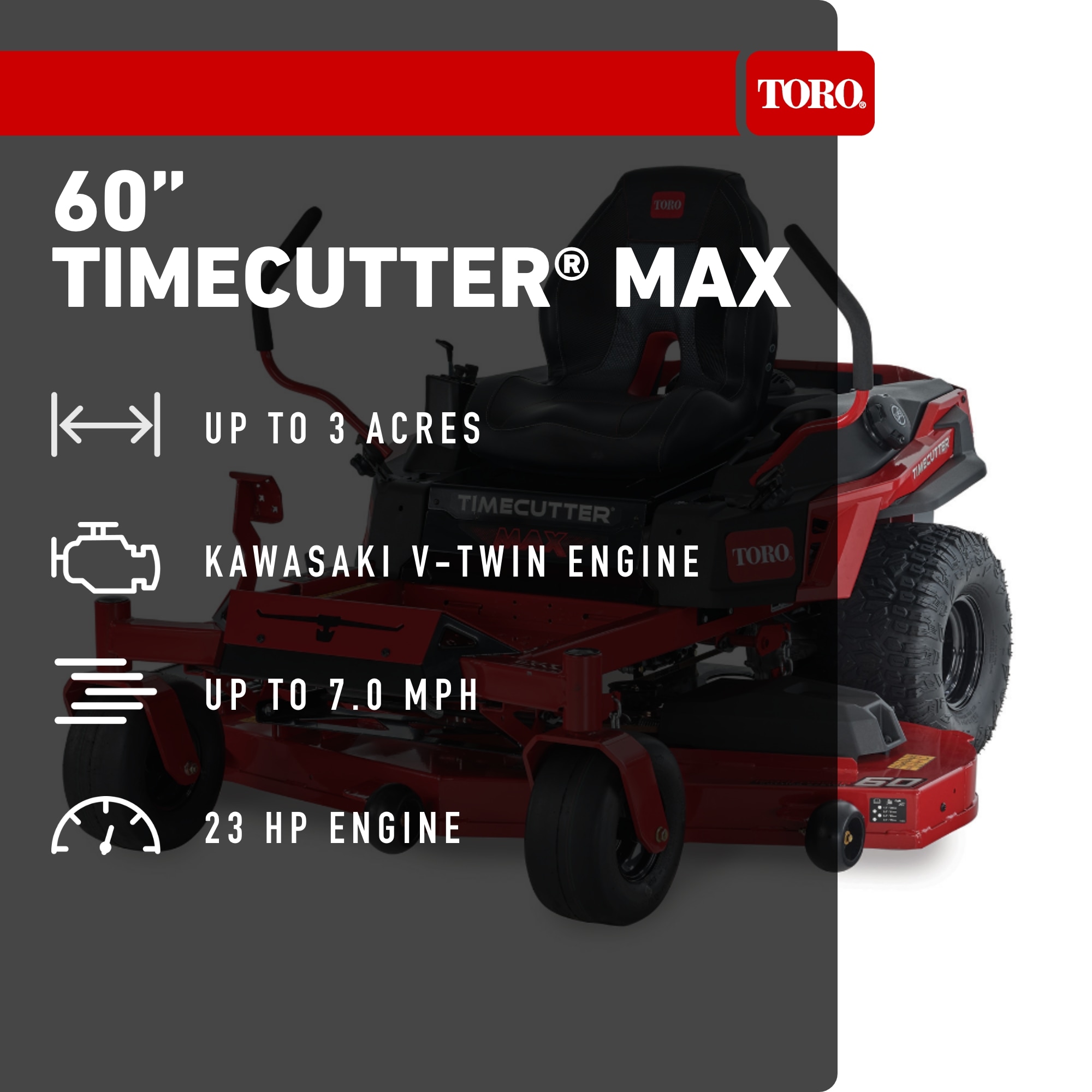 Toro TimeCutter Max 60-in 23 -HP V-twin Gas Zero-turn Riding Lawn Mower