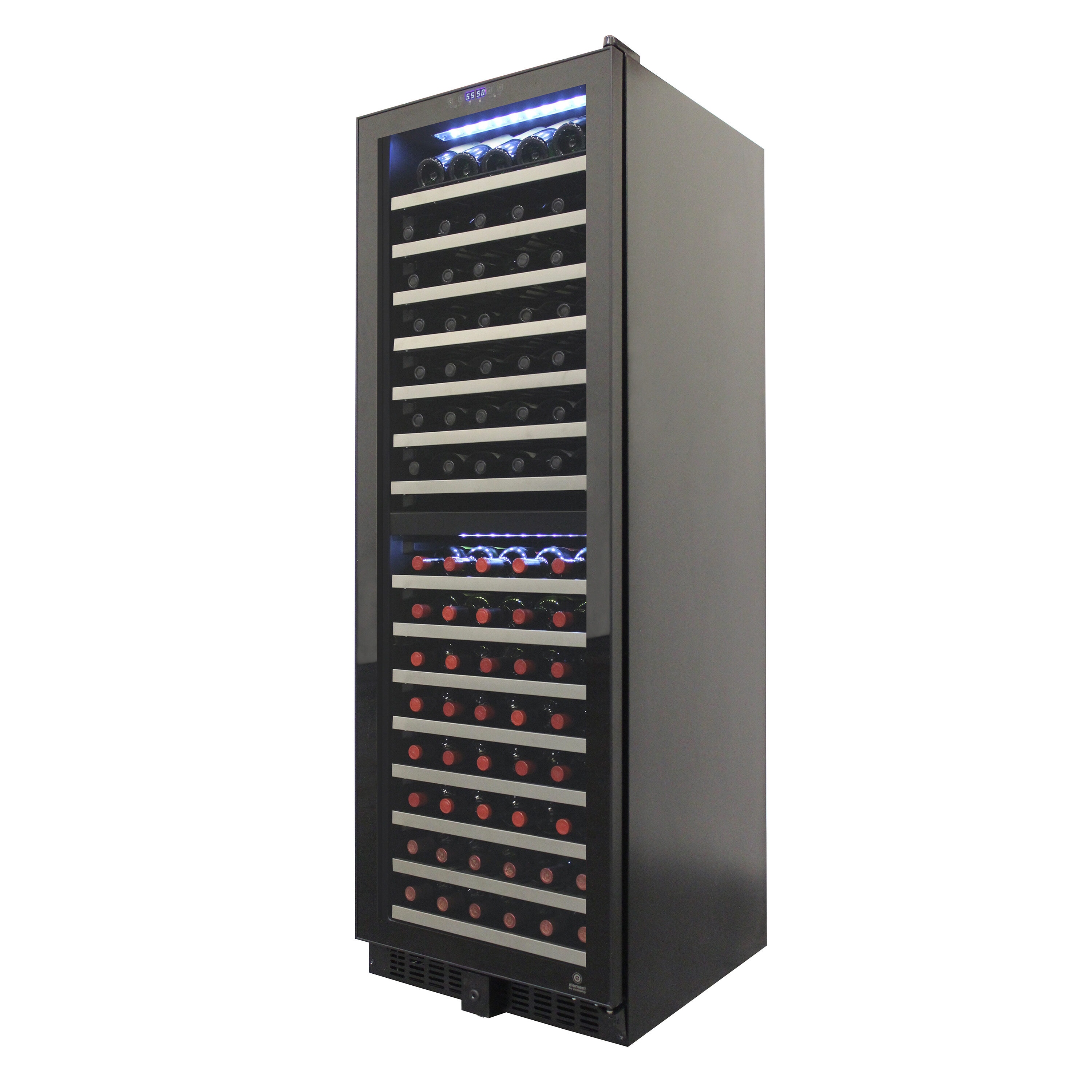 Vinotemp 23.5-in W 155 -Bottles Black Dual Zone Cooling Built-in/Freestanding Indoor Wine Cooler