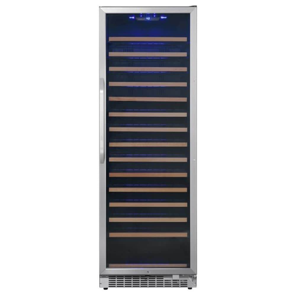 EdgeStar 23.44-in W 151 -Bottles Black Cabinet Stainless Steel Door Built-in/Freestanding Indoor Wine Cooler