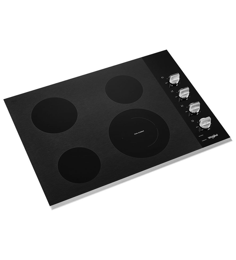 Whirlpool 30-in 4 burners Smooth Surface (Radiant) Stainless steel Electric Cooktop