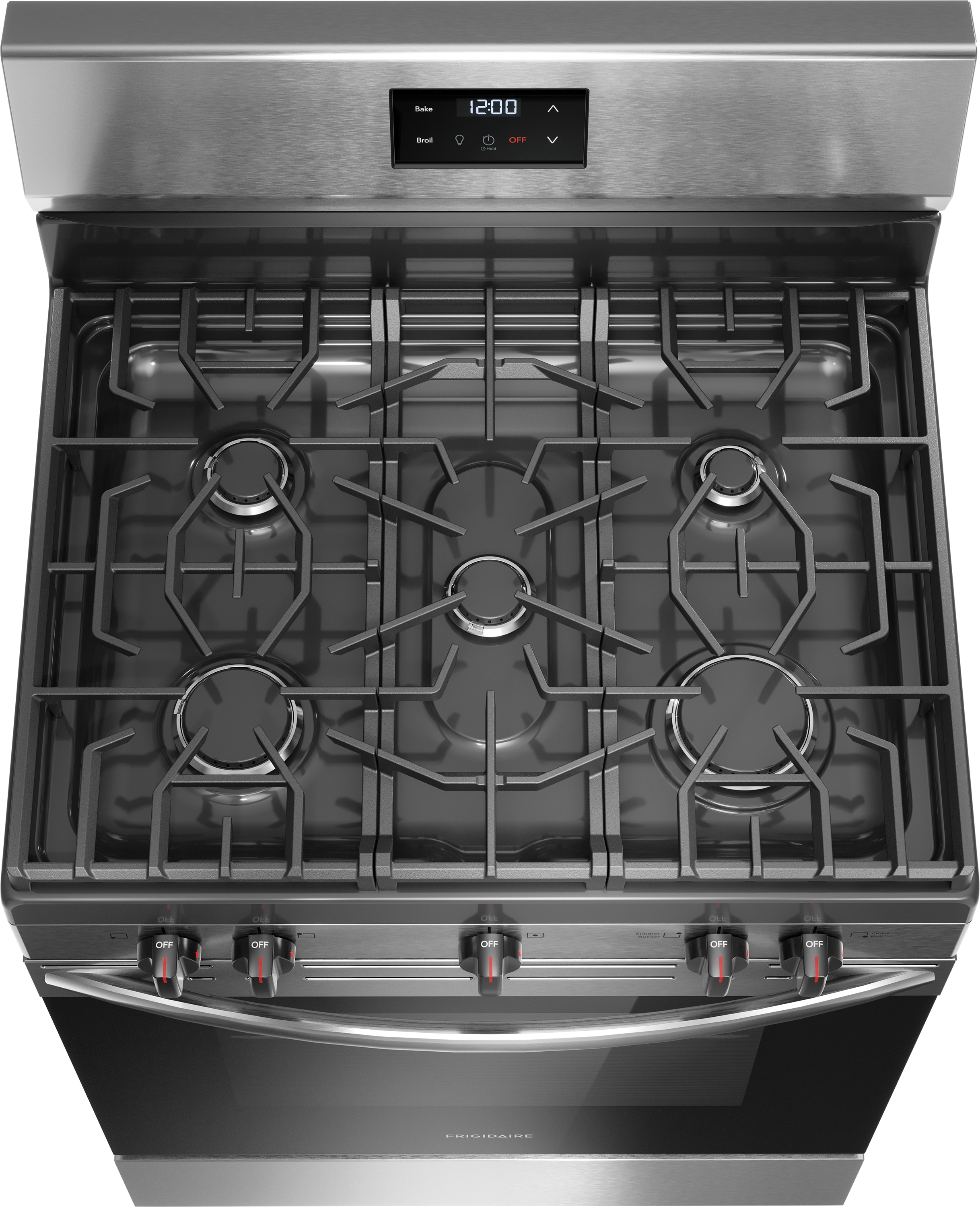Frigidaire 30-in 5 burners 5.1-cu ft Freestanding Natural Gas Range ( Stainless Steel )