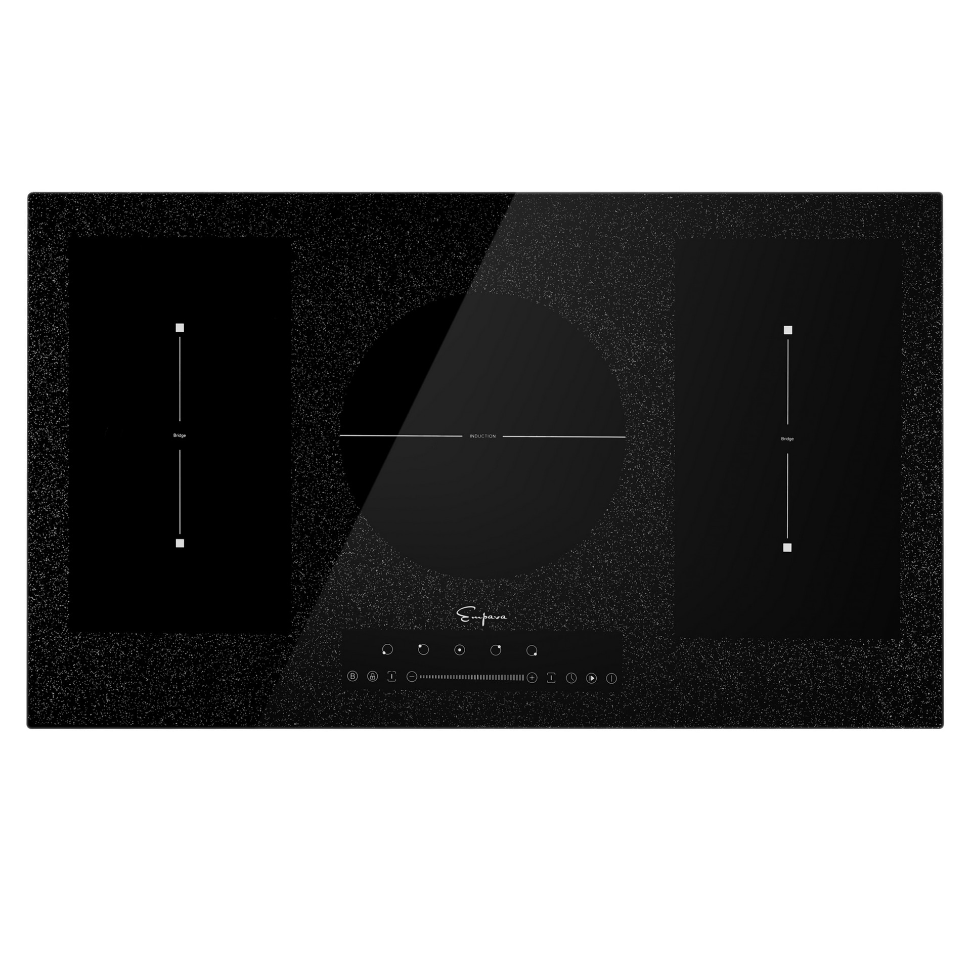 Empava 36-in 5 burners Black Induction Cooktop with Bridge Element
