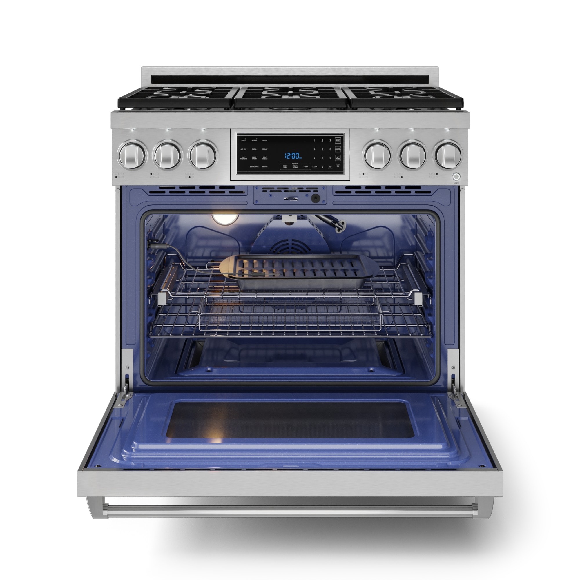 Thor Kitchen Gordon Ramsay Series 36-in 6 burners 6-cu ft Air Fry Convection Oven Freestanding Liquid Propane Gas Range ( Stainless Steel )