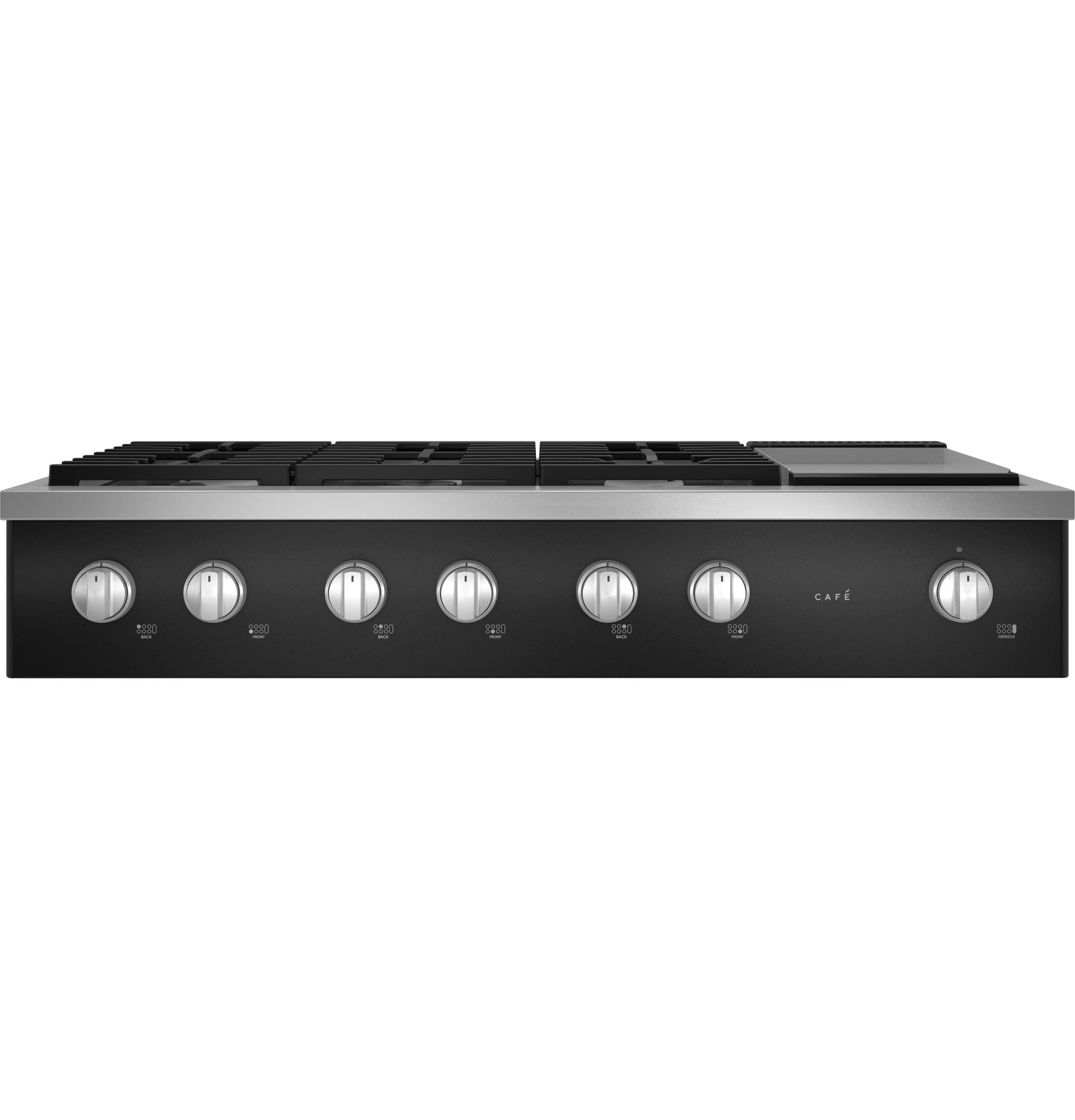 Cafe 48-in 6 burners Black Gas Cooktop (Griddle Included)