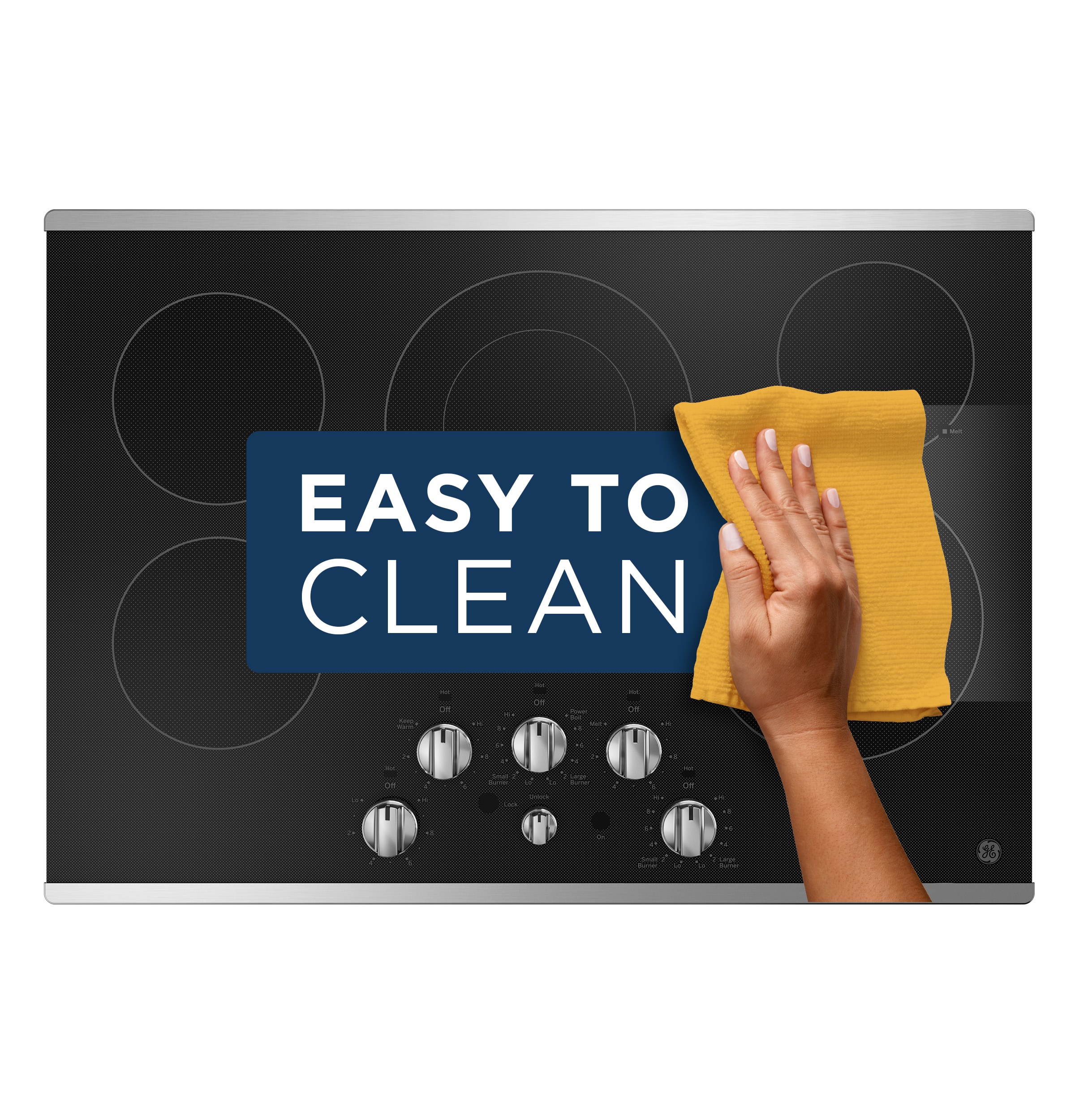 GE 30-in 5 burners Smooth Surface (Radiant) Stainless steel Electric Cooktop