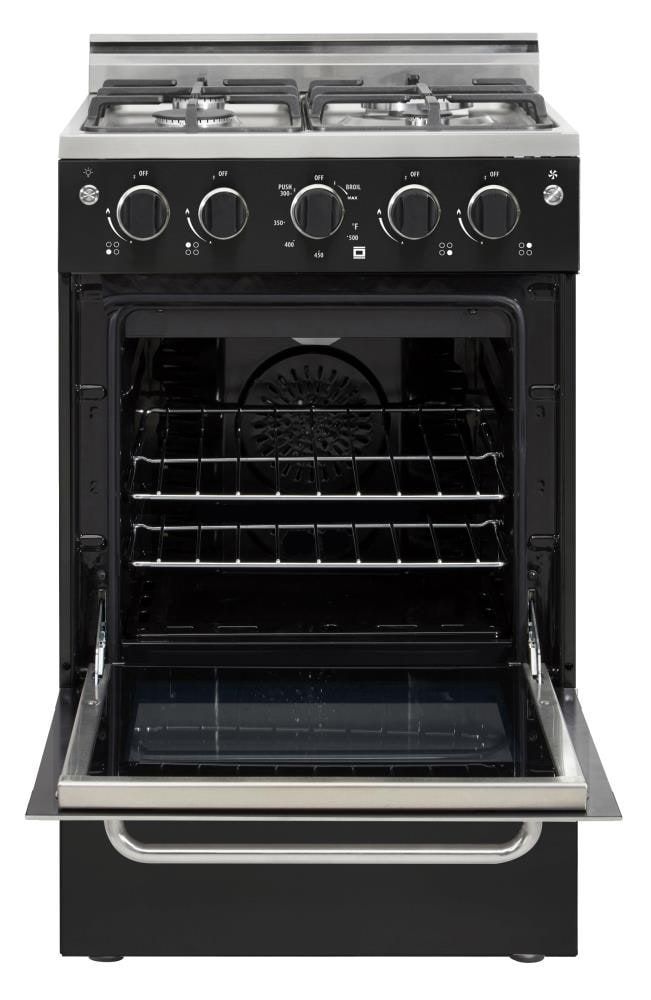 UNIQUE Prestige 20-in 4 burners 1.6-cu ft Convection Oven Freestanding Natural Gas Range ( Black )