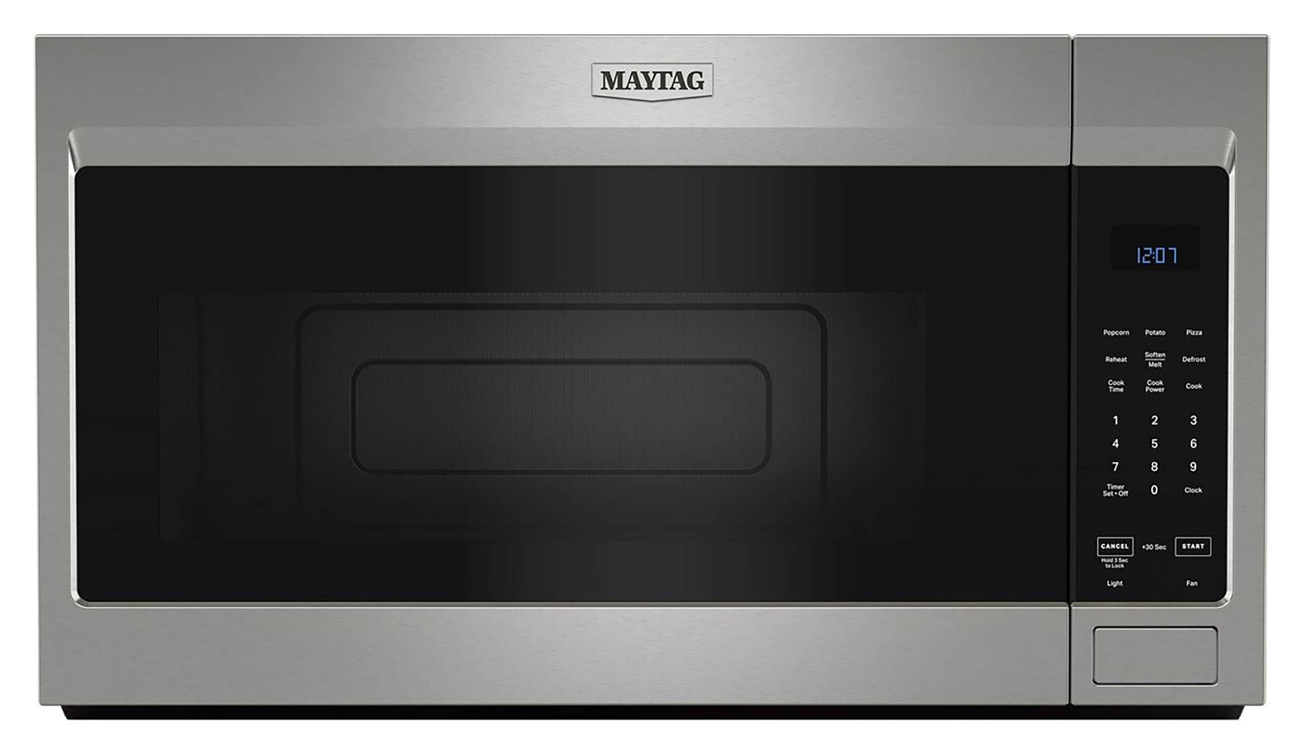 Maytag 1 7 cu ft 1800 Watt Over the Range Microwave with Sensor Cooking Fingerprint Resistant Stainless Steel