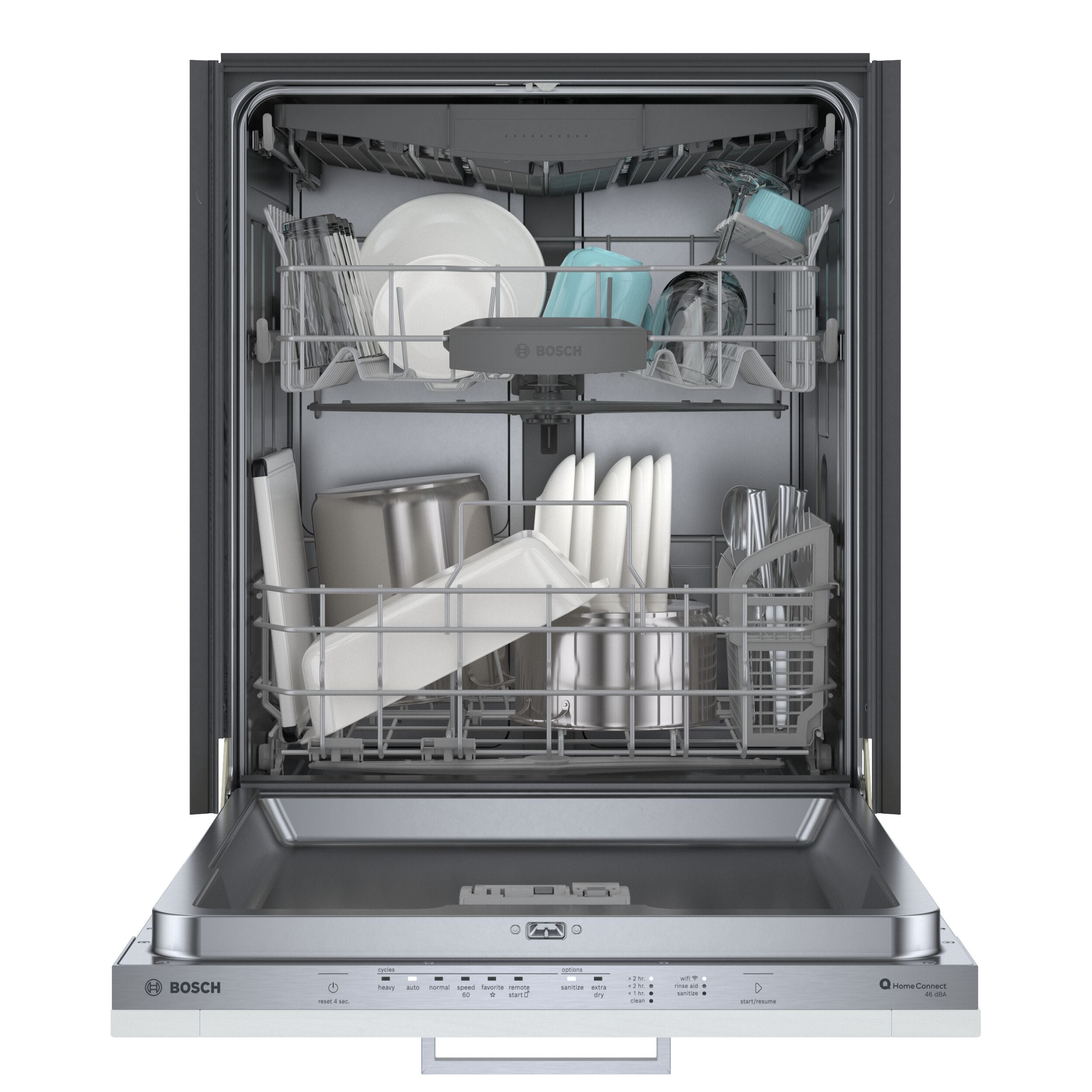 Bosch 300 Series Top Control 24 in Smart Built In Dishwasher Custom Panel Ready ENERGY STAR 46 dBA