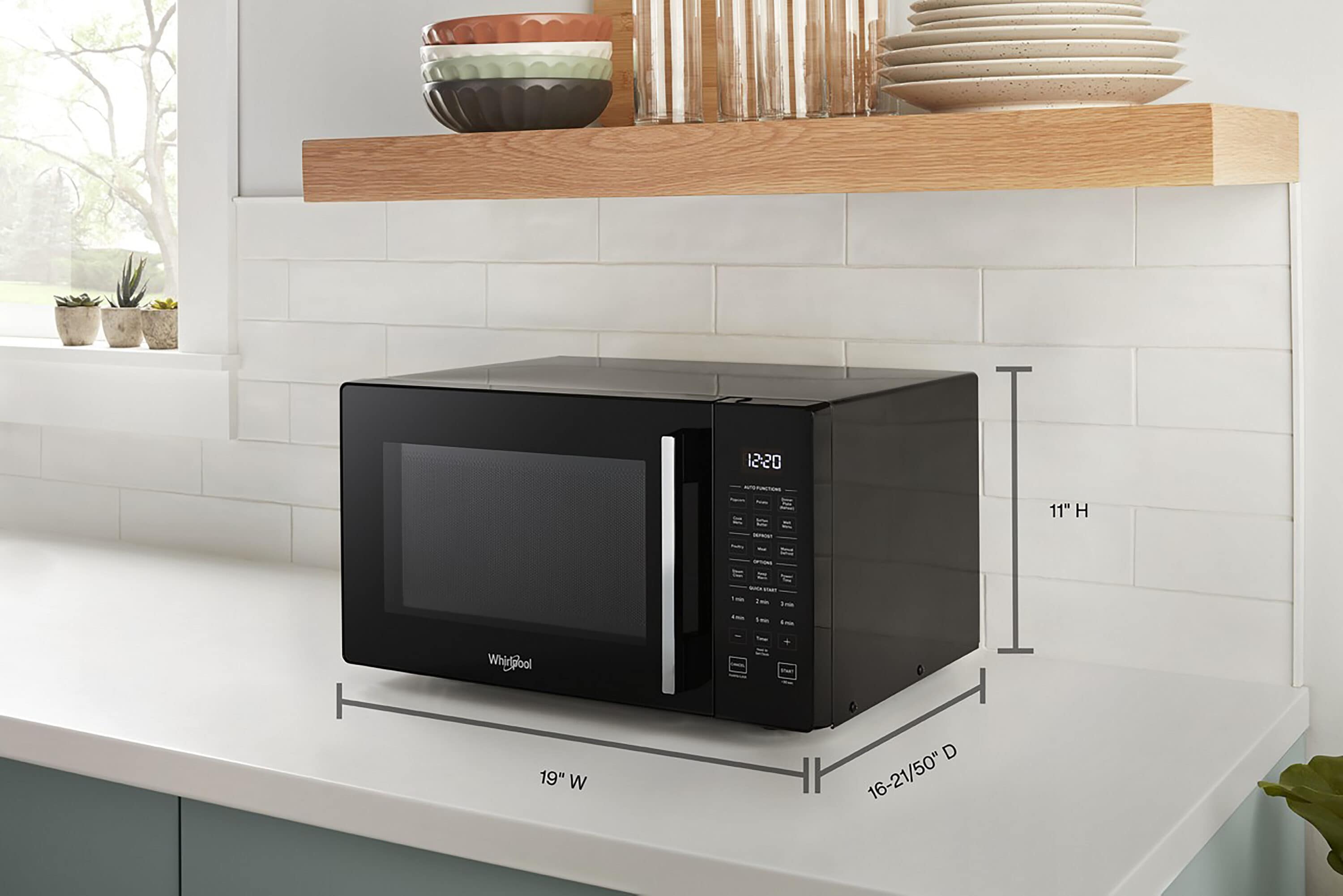 Whirlpool Countertop Microwave with 900 Watts Cooking Power Black