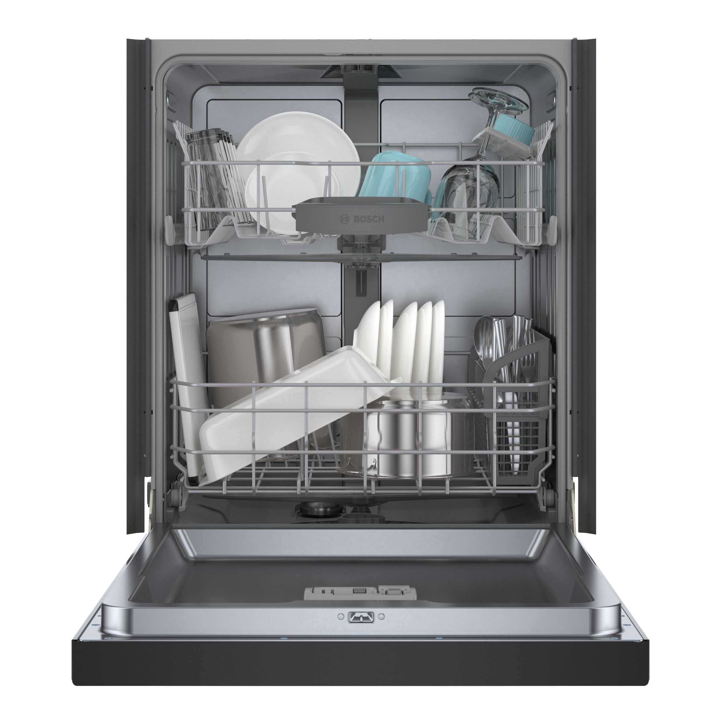 Bosch 100 Series Front Control 24 in Smart Built In Dishwasher Black ENERGY STAR 50 dBA
