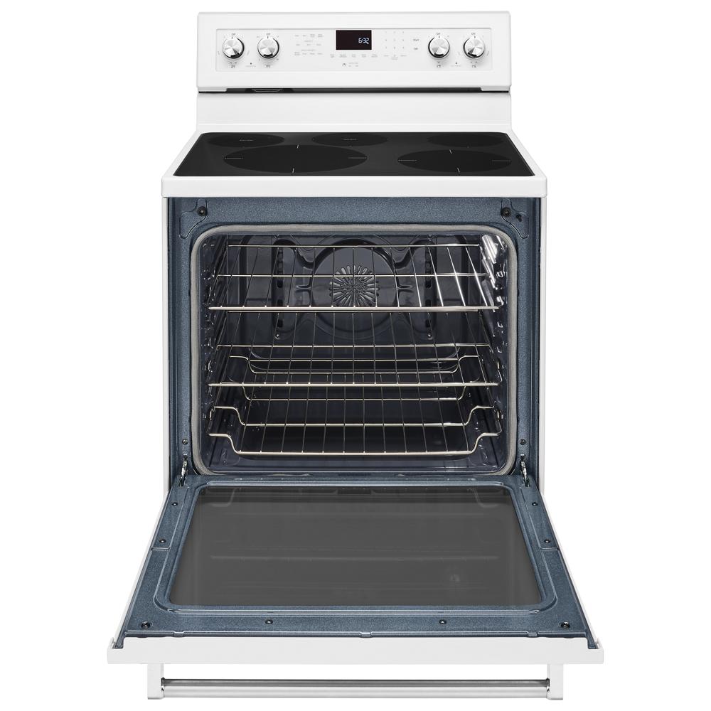 KitchenAid 30-in Glass Top 5 burners 6.4-cu ft Convection Oven Freestanding Electric Range White )