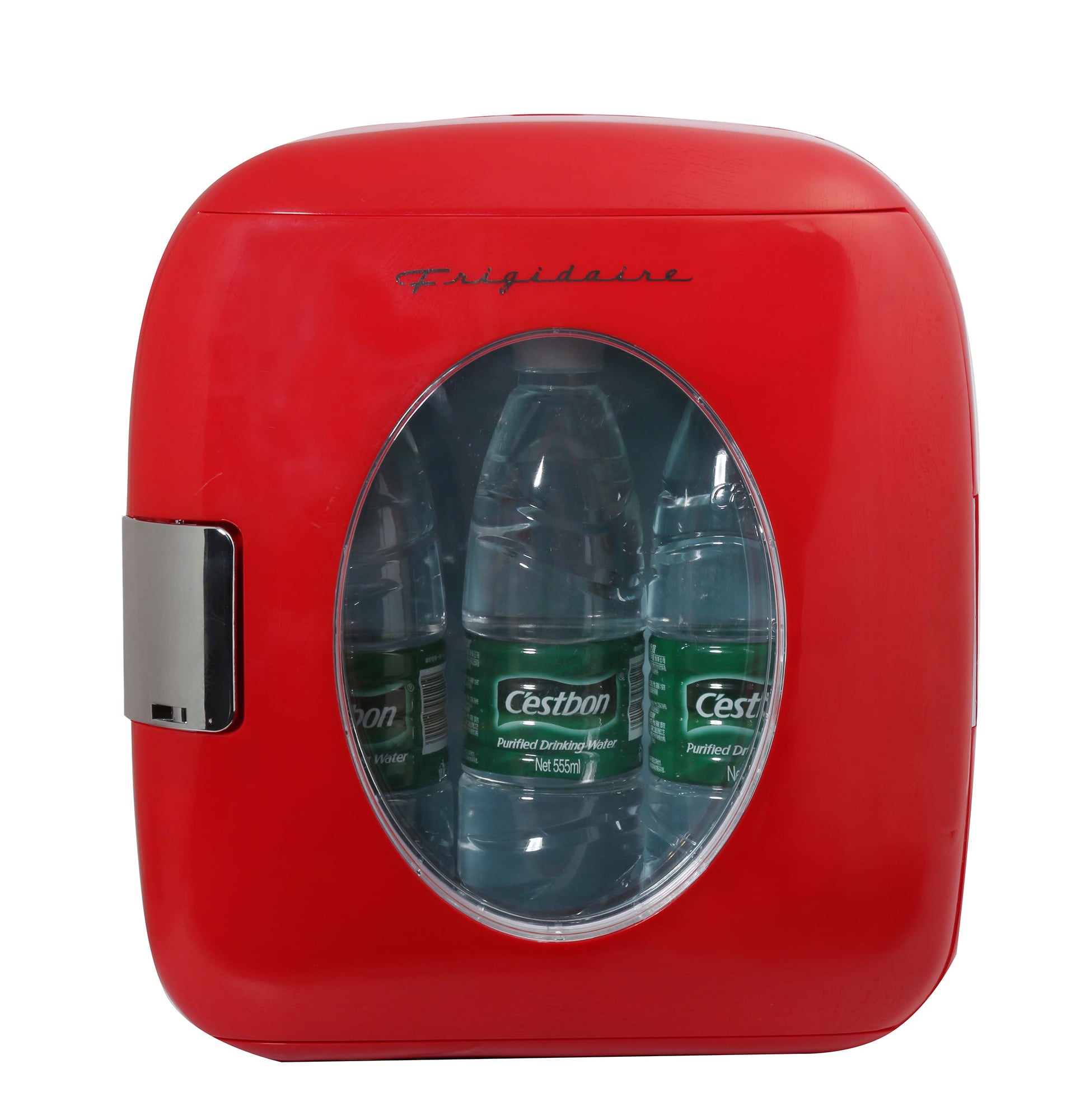 Frigidaire 11.75-in W 6 -Can Capacity Red Freestanding Indoor Beverage Refrigerator with Glass Door