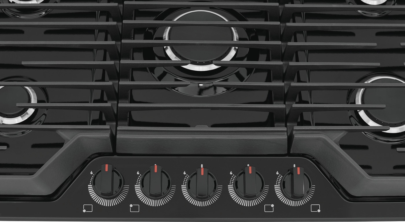 Frigidaire Gallery 36-in 5 burners Black Gas Cooktop